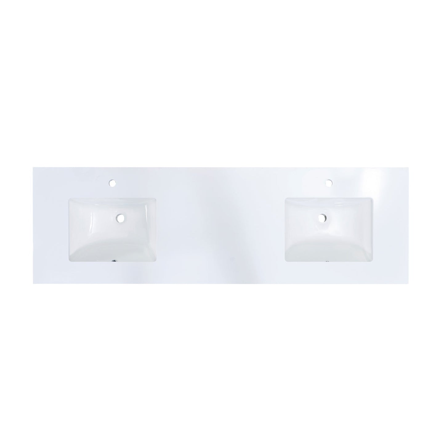 72" Composite Stone Vanity Top in Snow White with White Sink