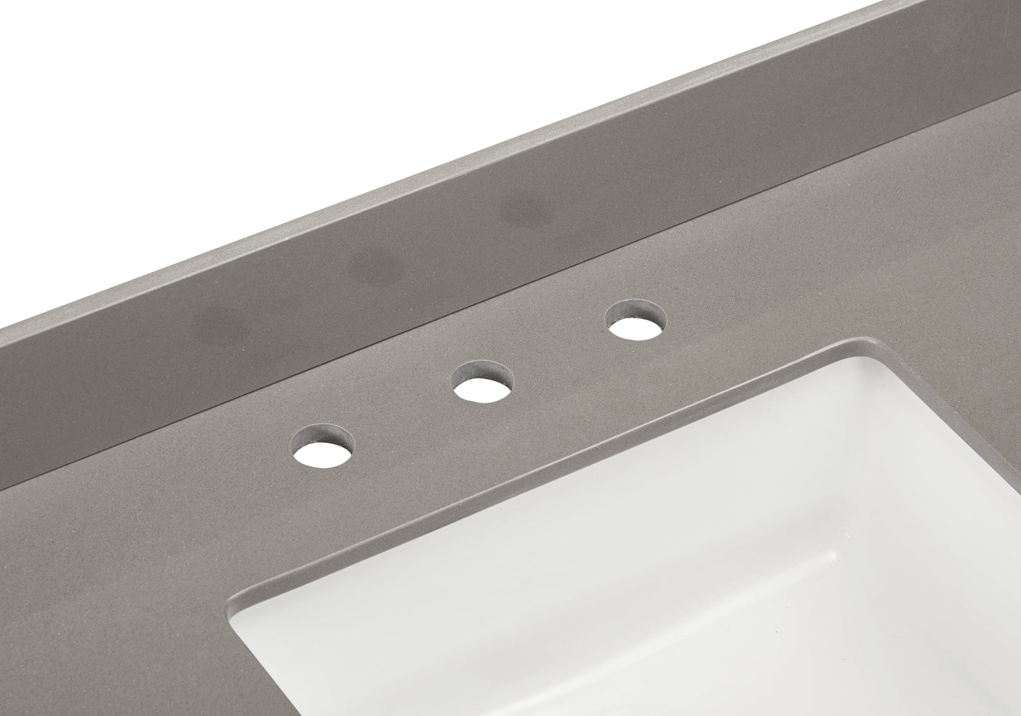 67" Composite Stone Vanity Top in Concrete Grey with White Sink