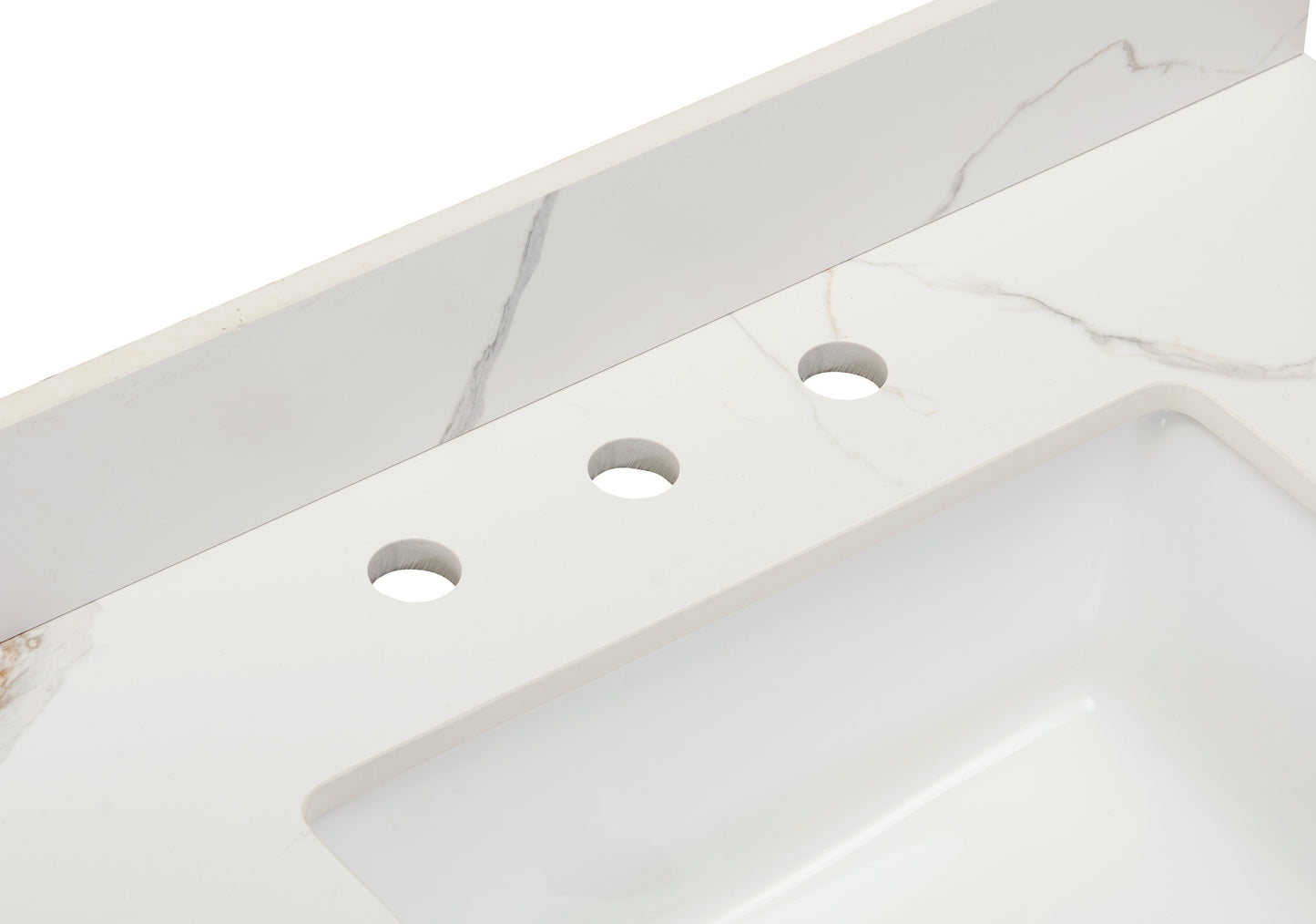 31" Sintered Stone Vanity Top in Calacatta White with White Sink