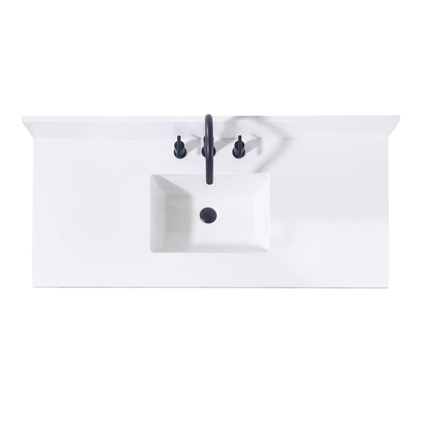 49" Composite Stone Vanity Top in Snow White with White Sink