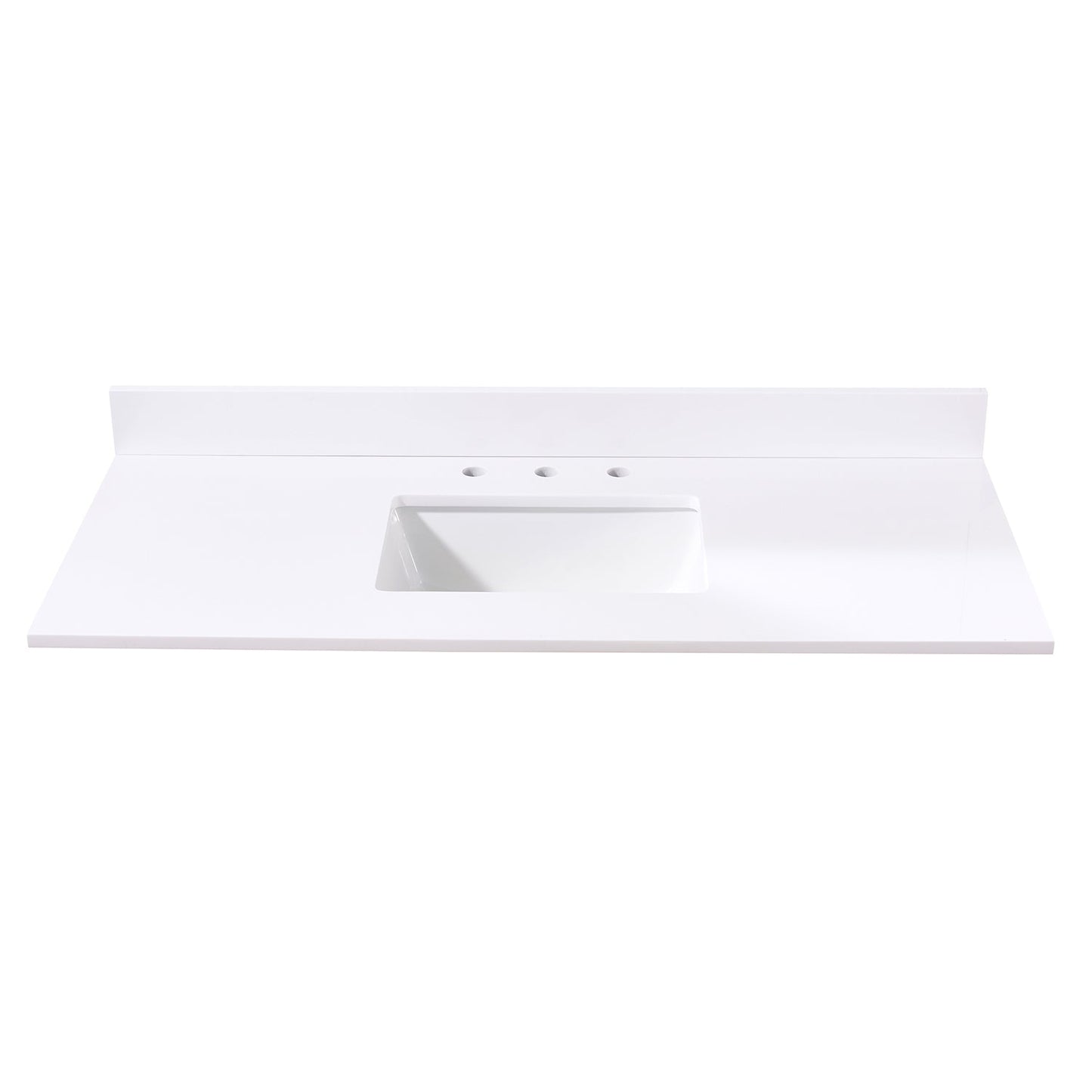 49" Composite Stone Vanity Top in Snow White with White Sink