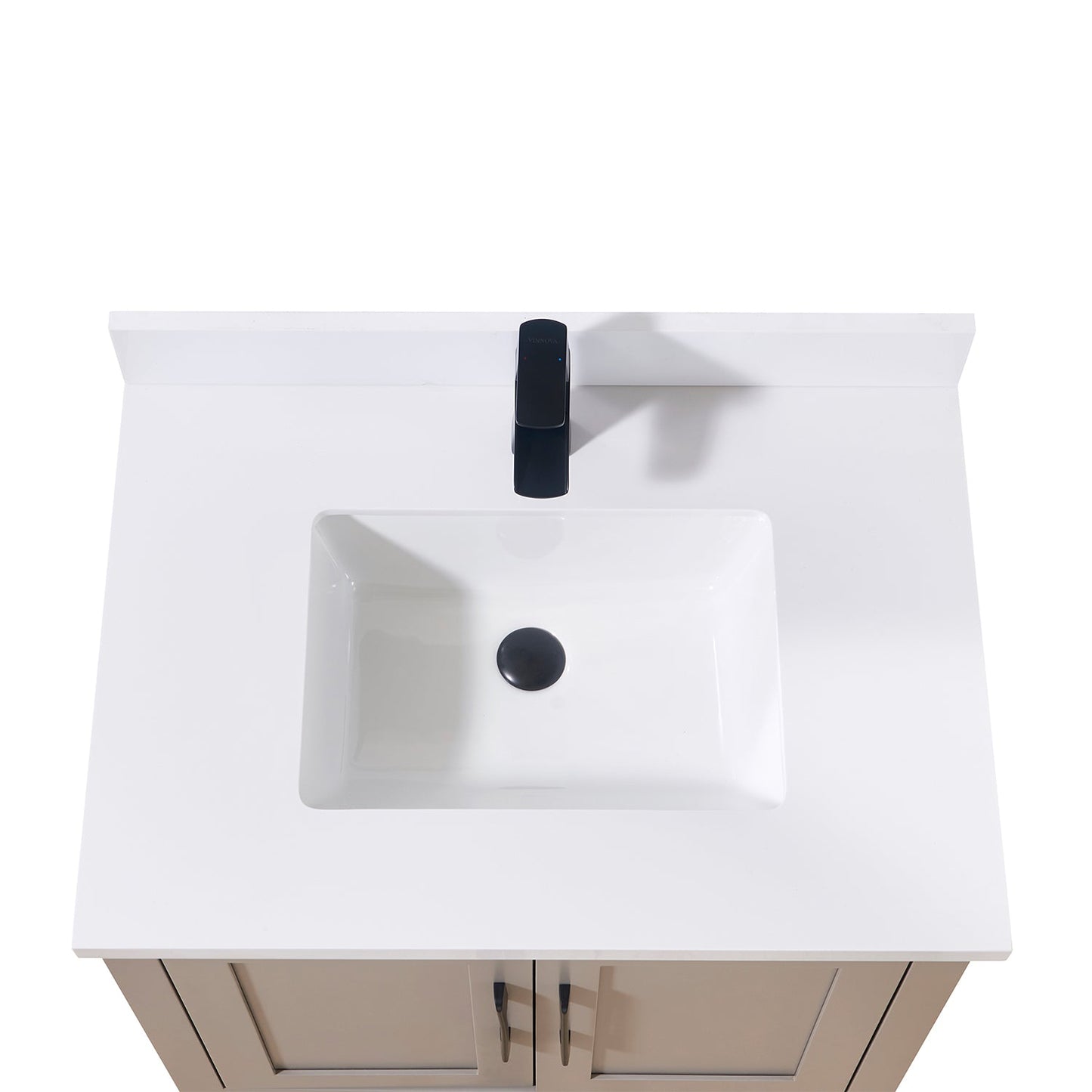 31" Composite Stone Vanity Top in Snow White with White Sink