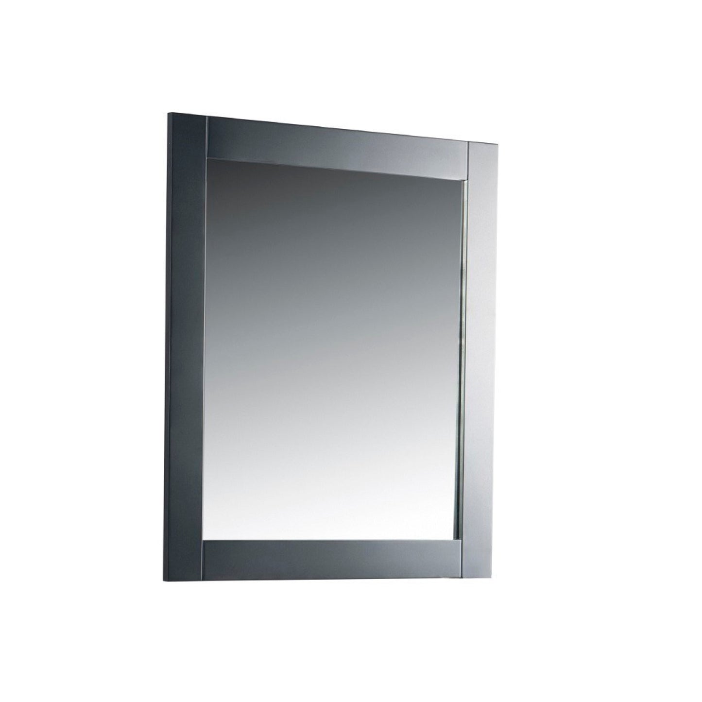 28" Solid wood frame mirror Dark Gray