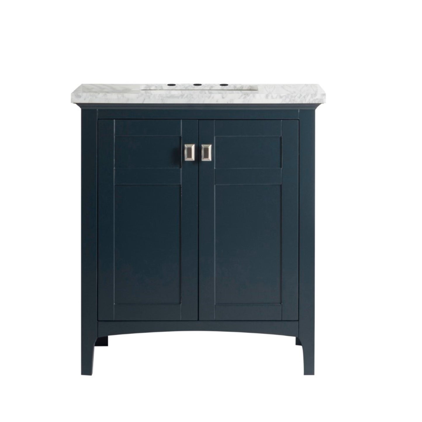 31" Single vanity dark gray white marble top