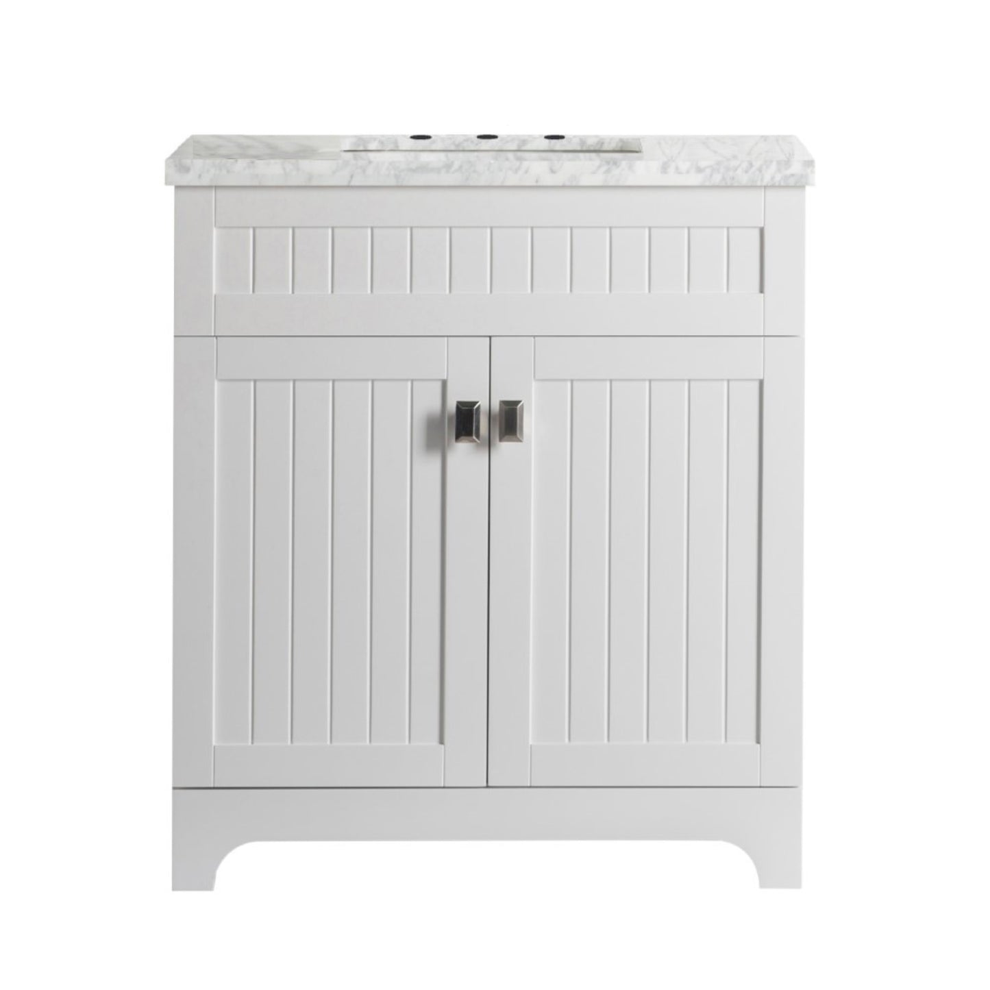 31" Single vanity white white marble top