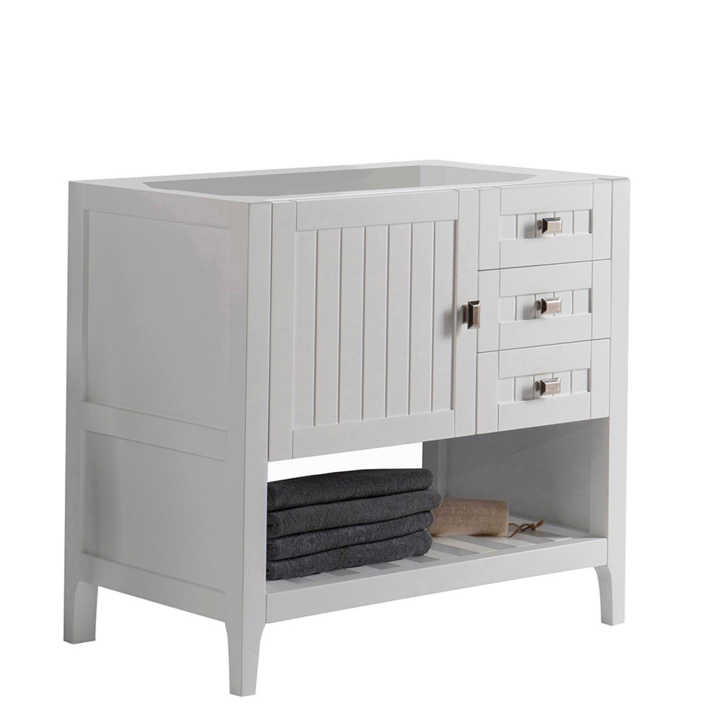 36" Double vanity white cabinet only