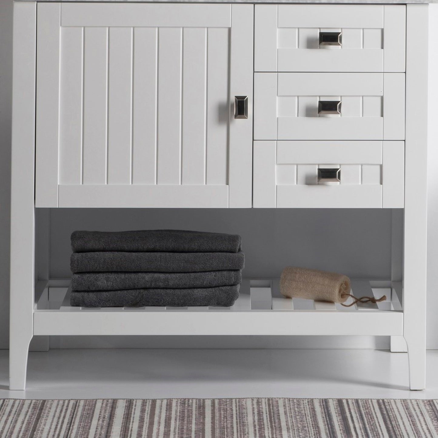 36" Double vanity white cabinet only
