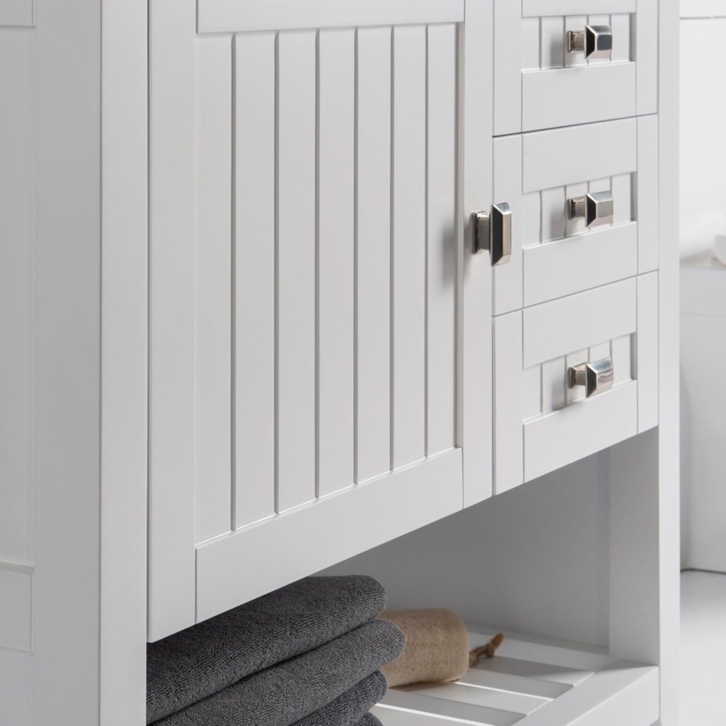 36" Double vanity white cabinet only