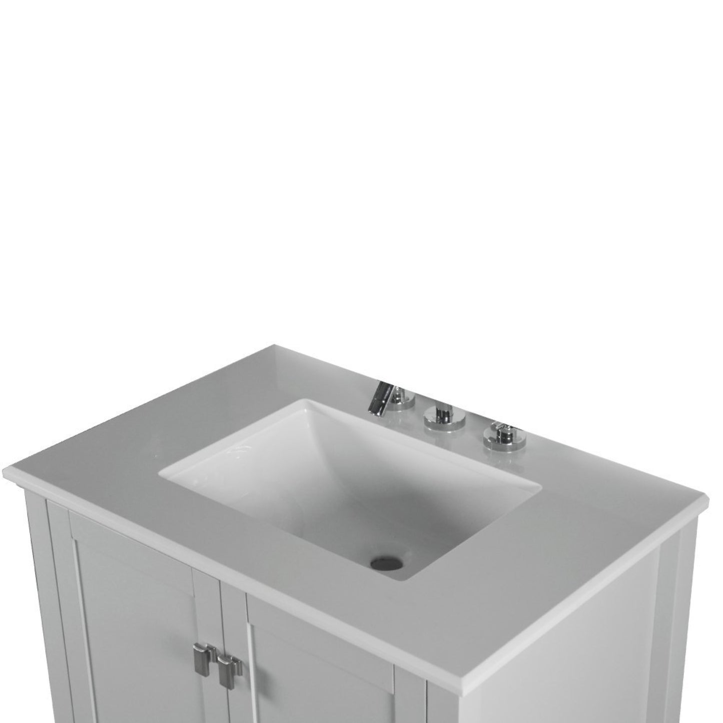 31" SINGLE VANITY IN L/GRAY WITH ENGINEERED STONE TOP