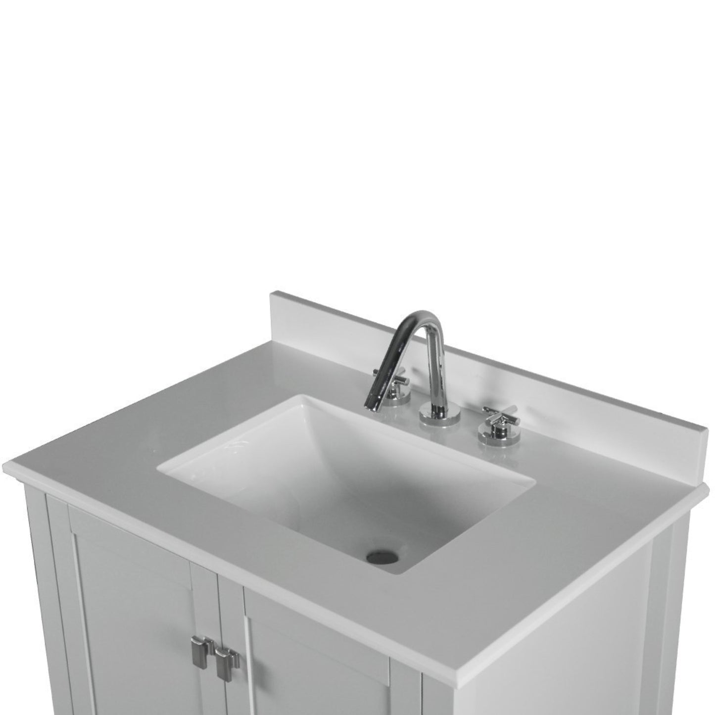 31" SINGLE VANITY IN L/GRAY WITH ENGINEERED STONE TOP