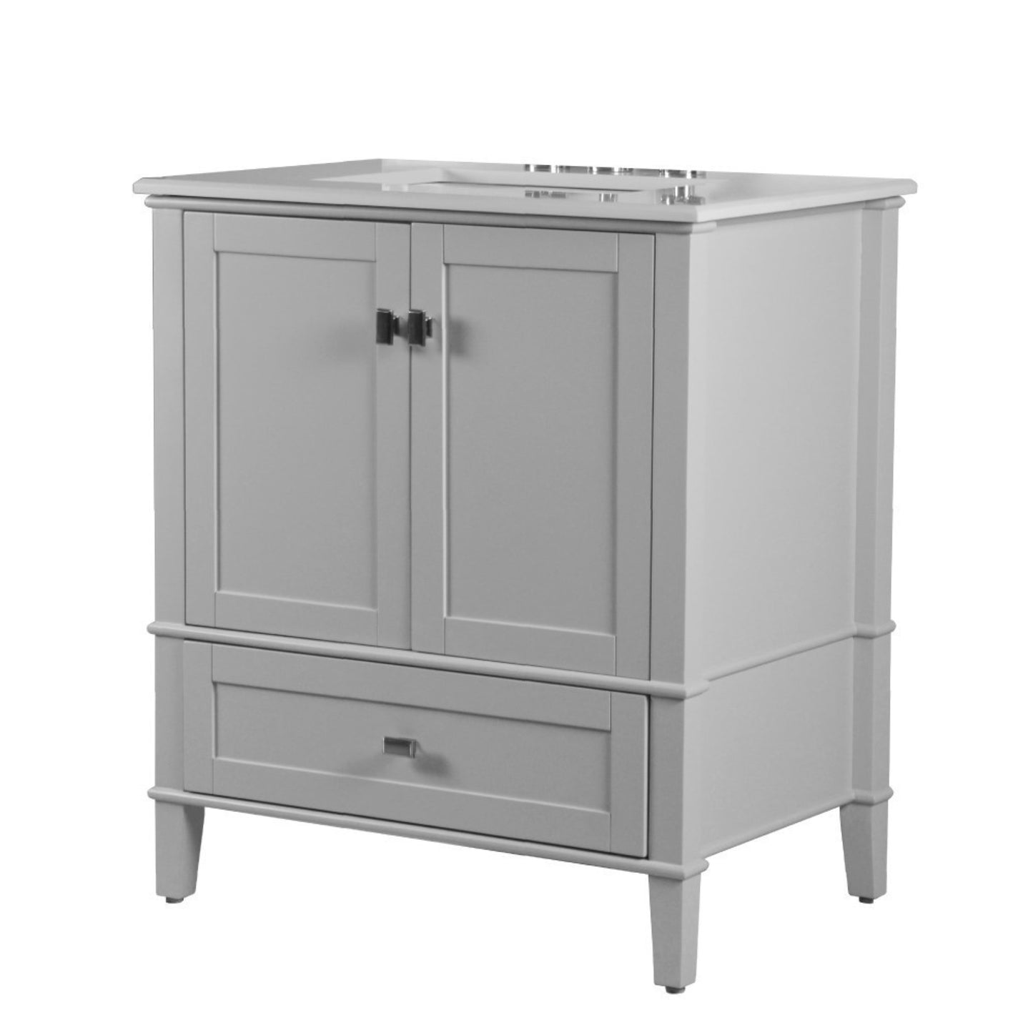 31" SINGLE VANITY IN L/GRAY WITH ENGINEERED STONE TOP