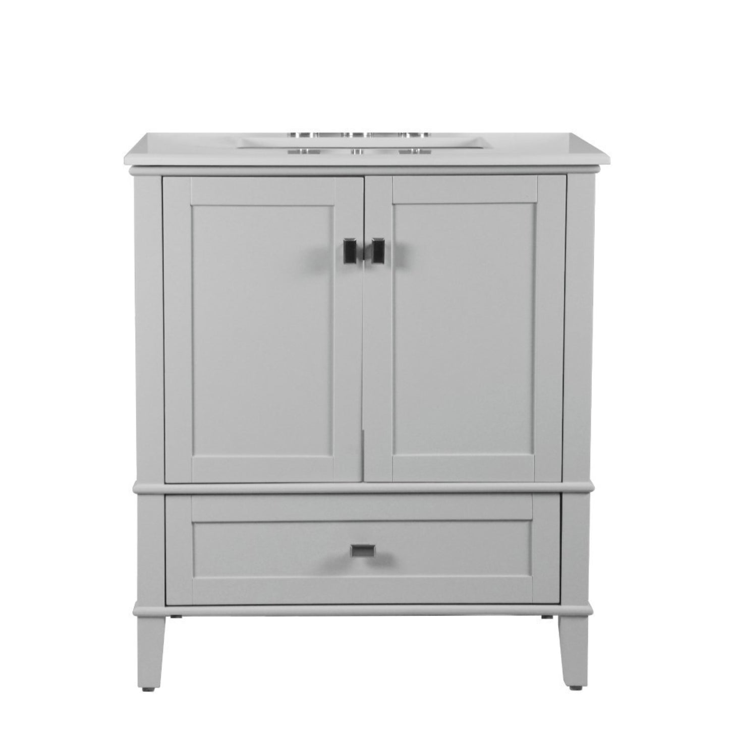 31" SINGLE VANITY IN L/GRAY WITH ENGINEERED STONE TOP