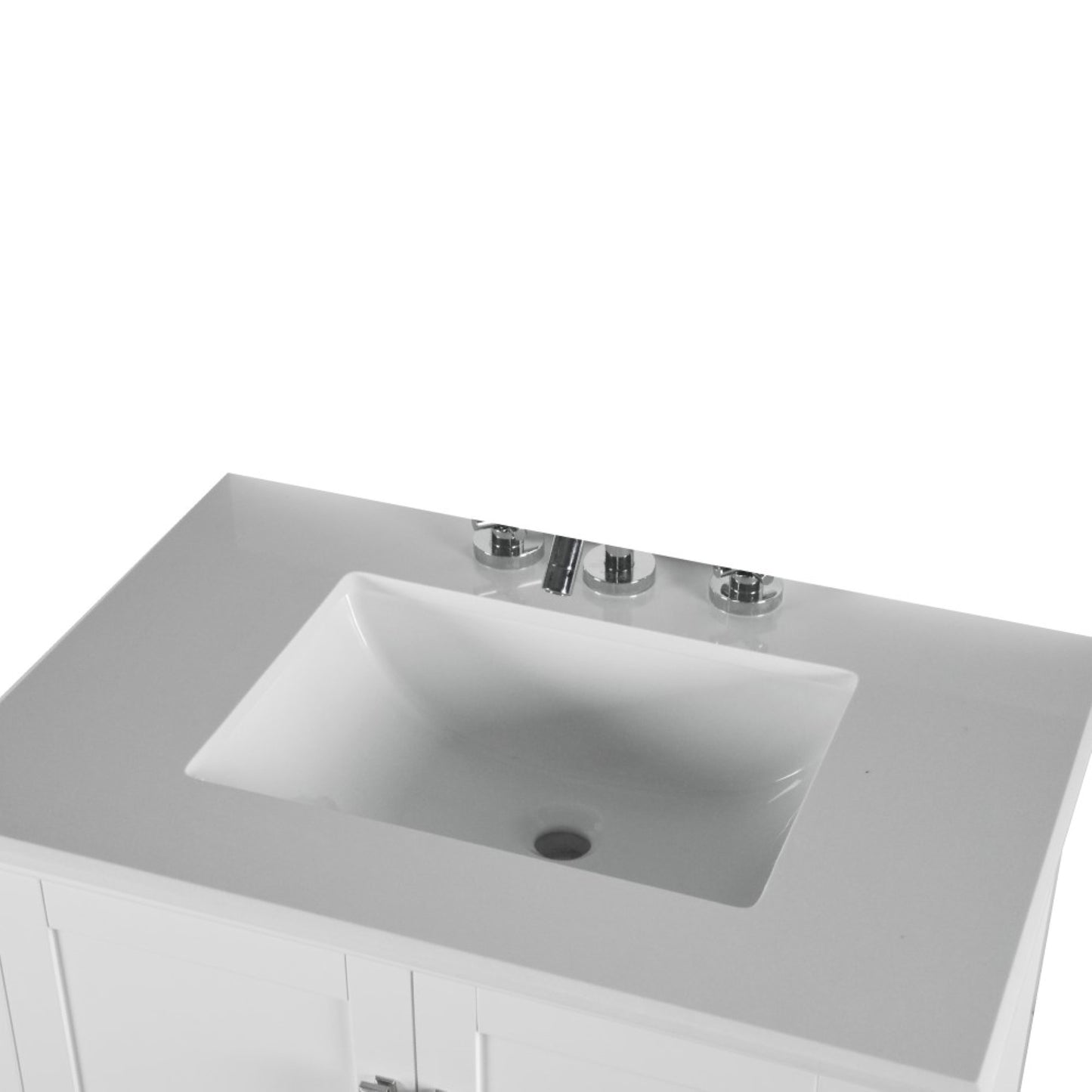31" SINGLE VANITY IN WHITE WITH ENGINEERED STONE TOP