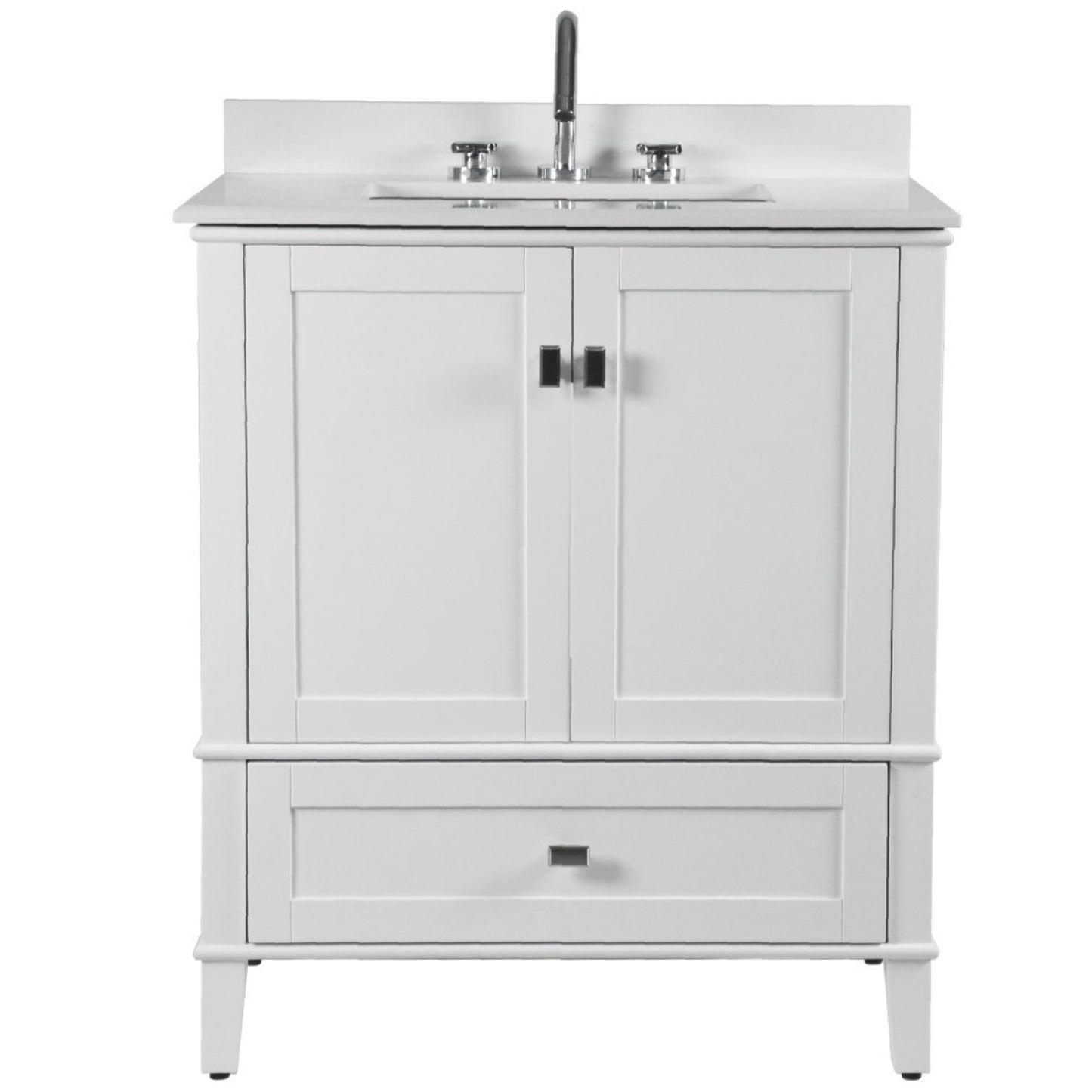 31" SINGLE VANITY IN WHITE WITH ENGINEERED STONE TOP