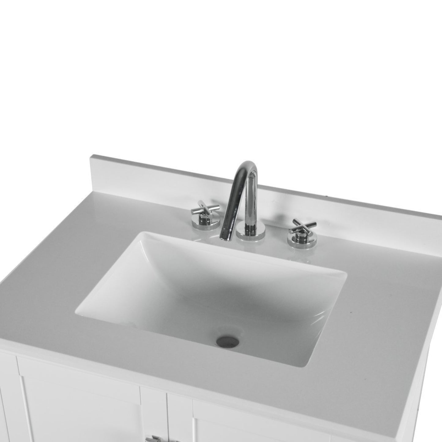 31" SINGLE VANITY IN WHITE WITH ENGINEERED STONE TOP