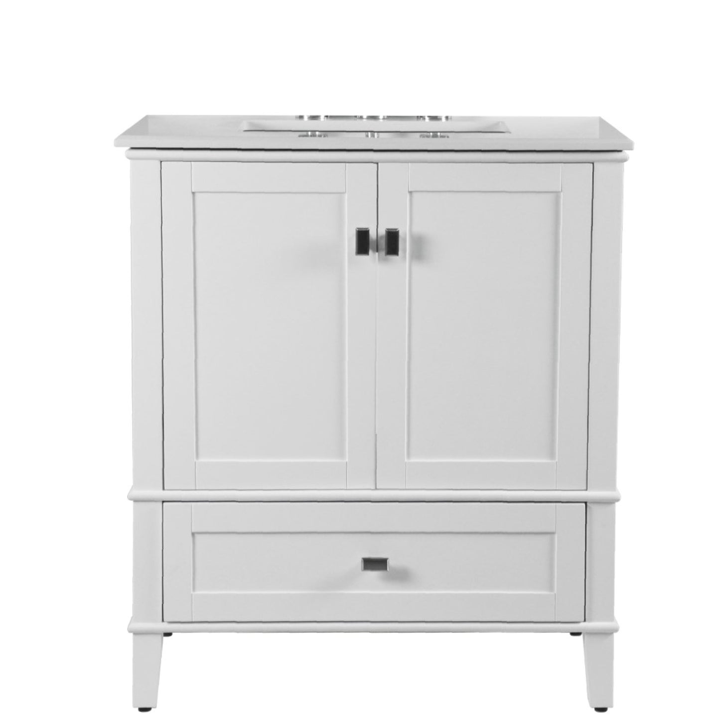 31" SINGLE VANITY IN WHITE WITH ENGINEERED STONE TOP