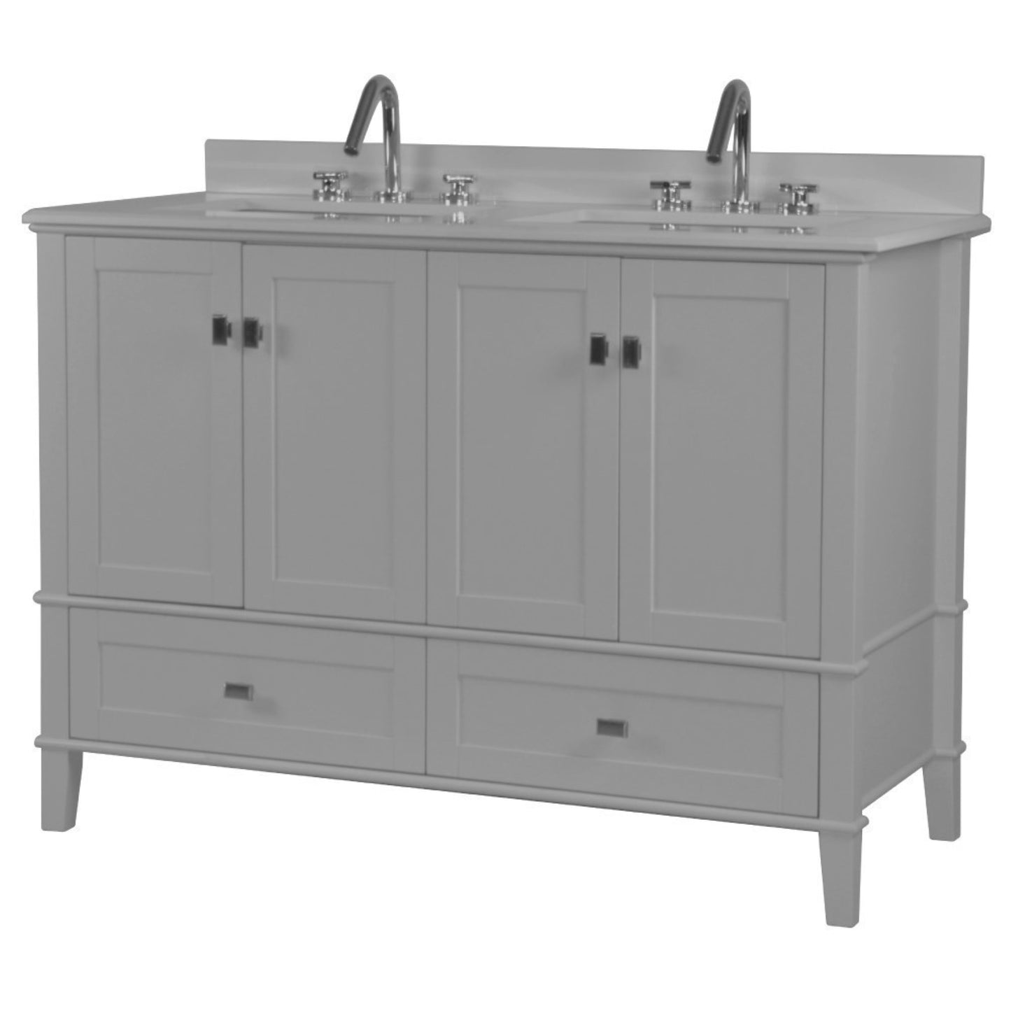 49" DOUBLE VANITY IN L/GRAY WITH ENGINEERED STONE TOP
