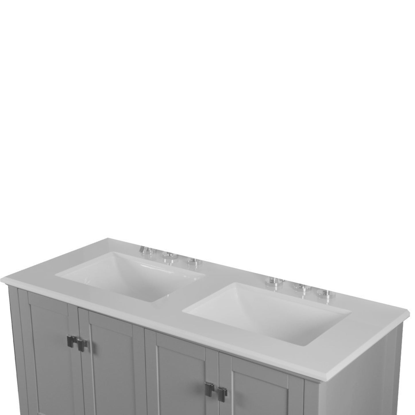 49" DOUBLE VANITY IN L/GRAY WITH ENGINEERED STONE TOP