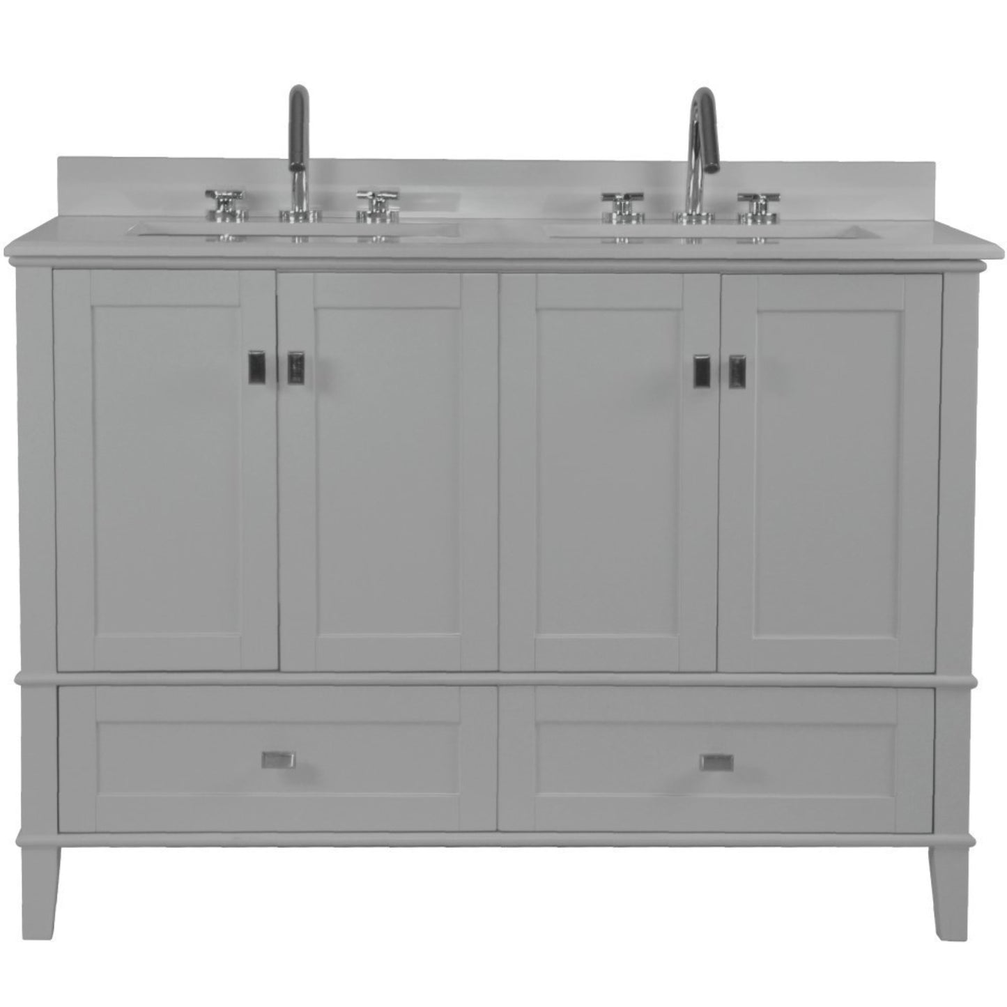 49" DOUBLE VANITY IN L/GRAY WITH ENGINEERED STONE TOP