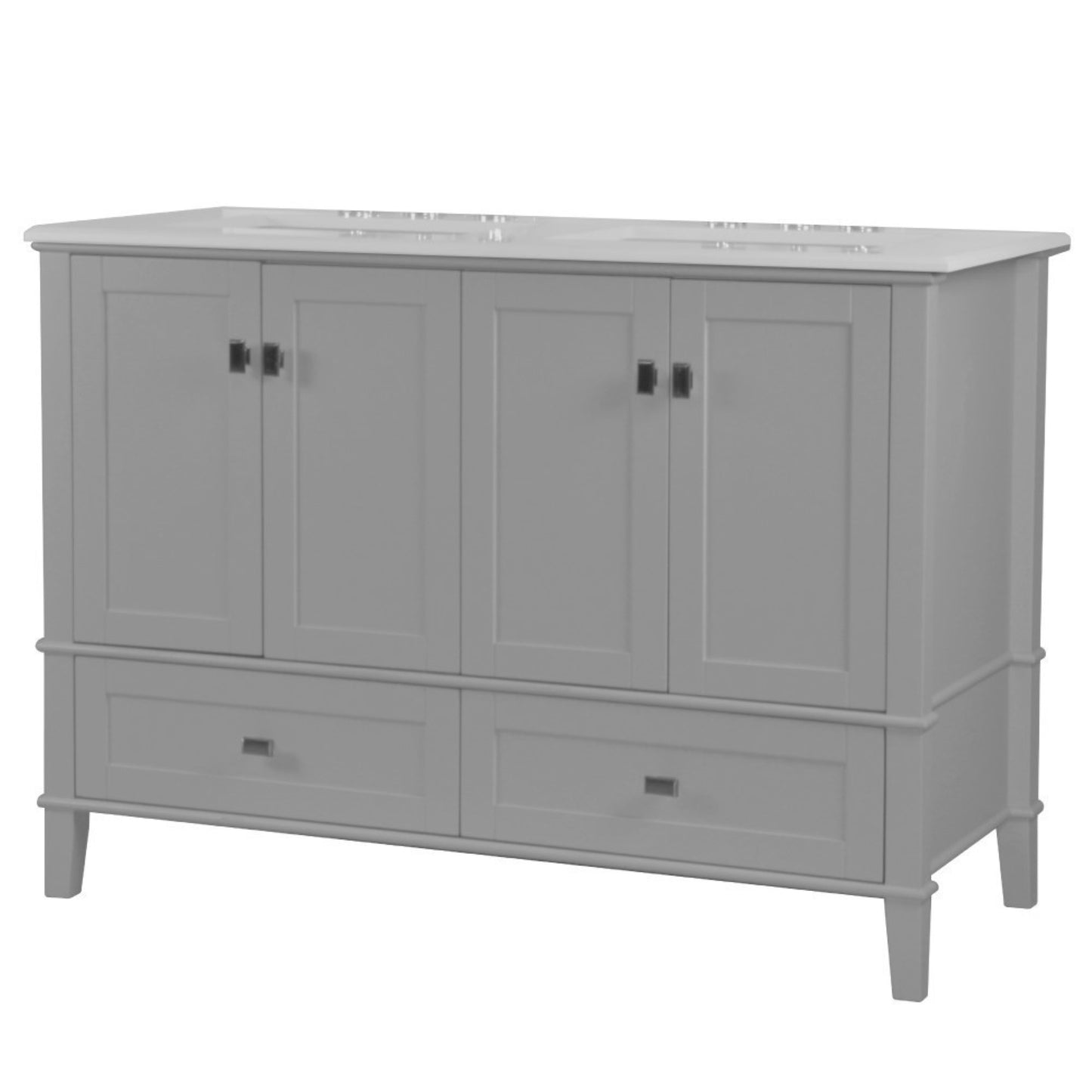 49" DOUBLE VANITY IN L/GRAY WITH ENGINEERED STONE TOP