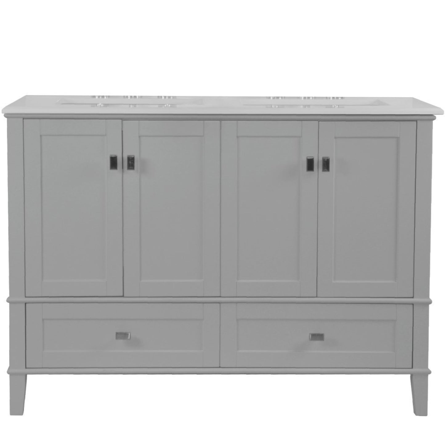 49" DOUBLE VANITY IN L/GRAY WITH ENGINEERED STONE TOP