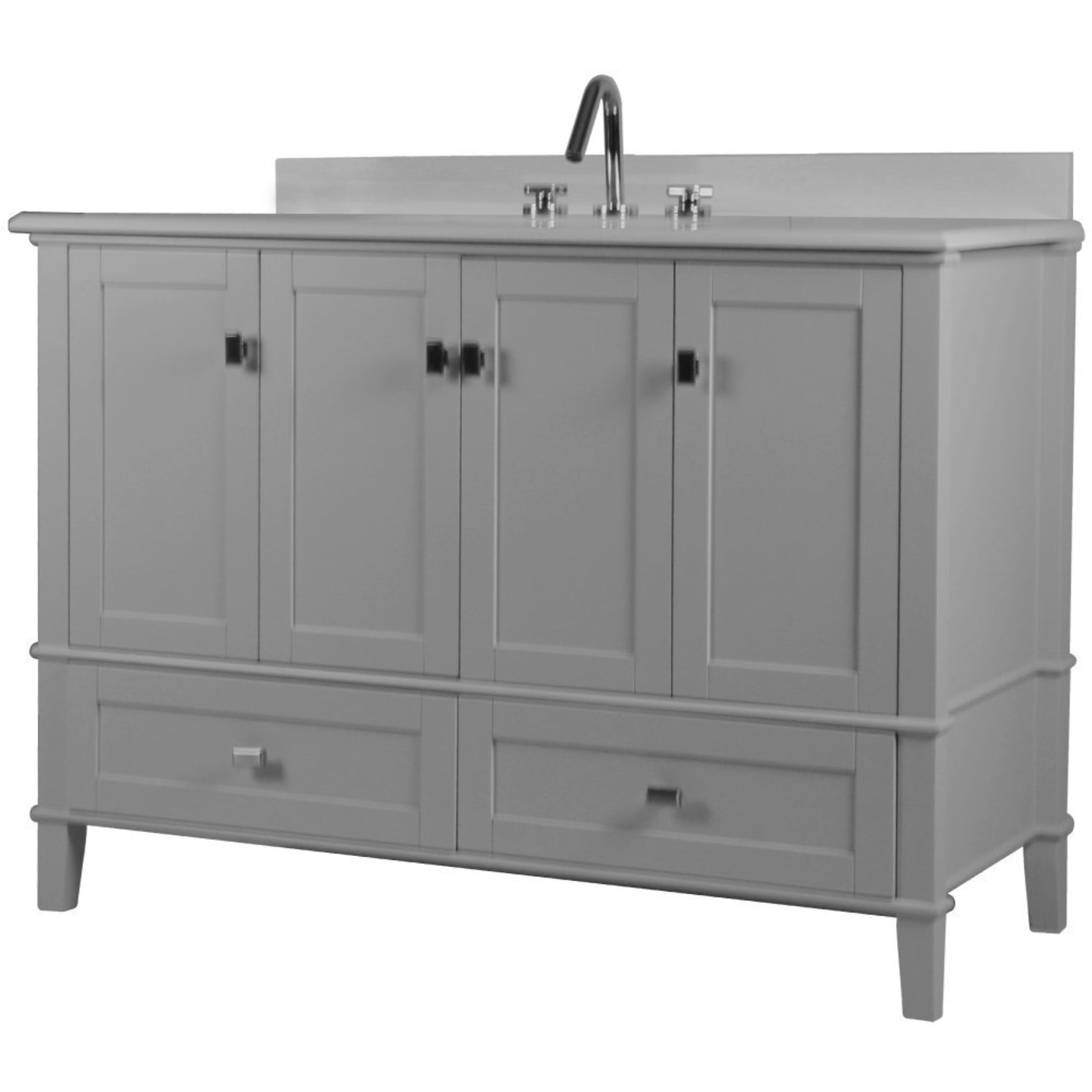 49" SINGLE VANITY IN L/GRAY WITH ENGINEERED STONE TOP