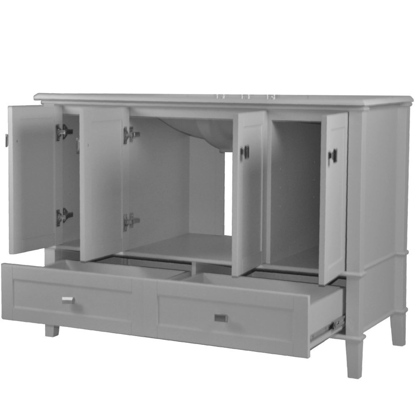 49" SINGLE VANITY IN L/GRAY WITH ENGINEERED STONE TOP
