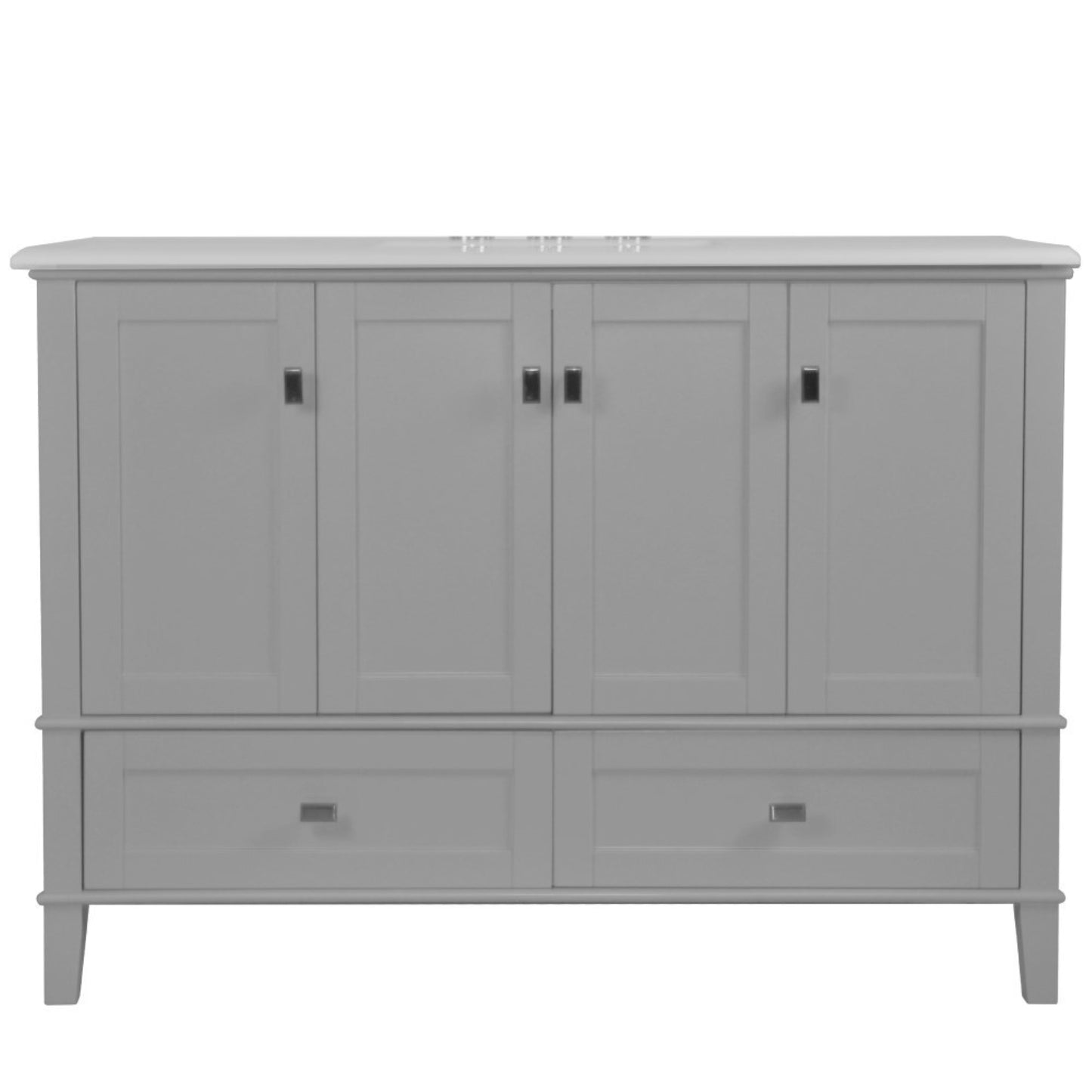 49" SINGLE VANITY IN L/GRAY WITH ENGINEERED STONE TOP