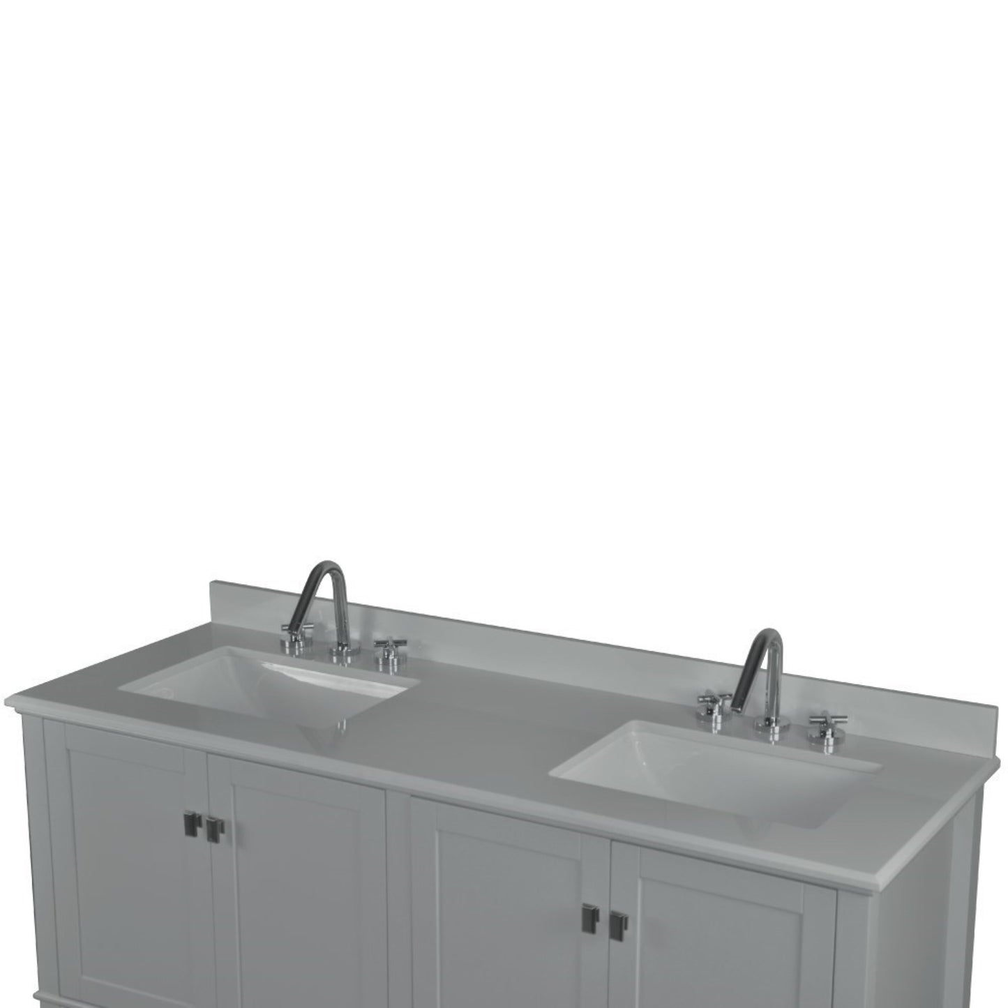 61" DOUBLE VANITY IN L/GRAY WITH ENGINEERED STONE TOP