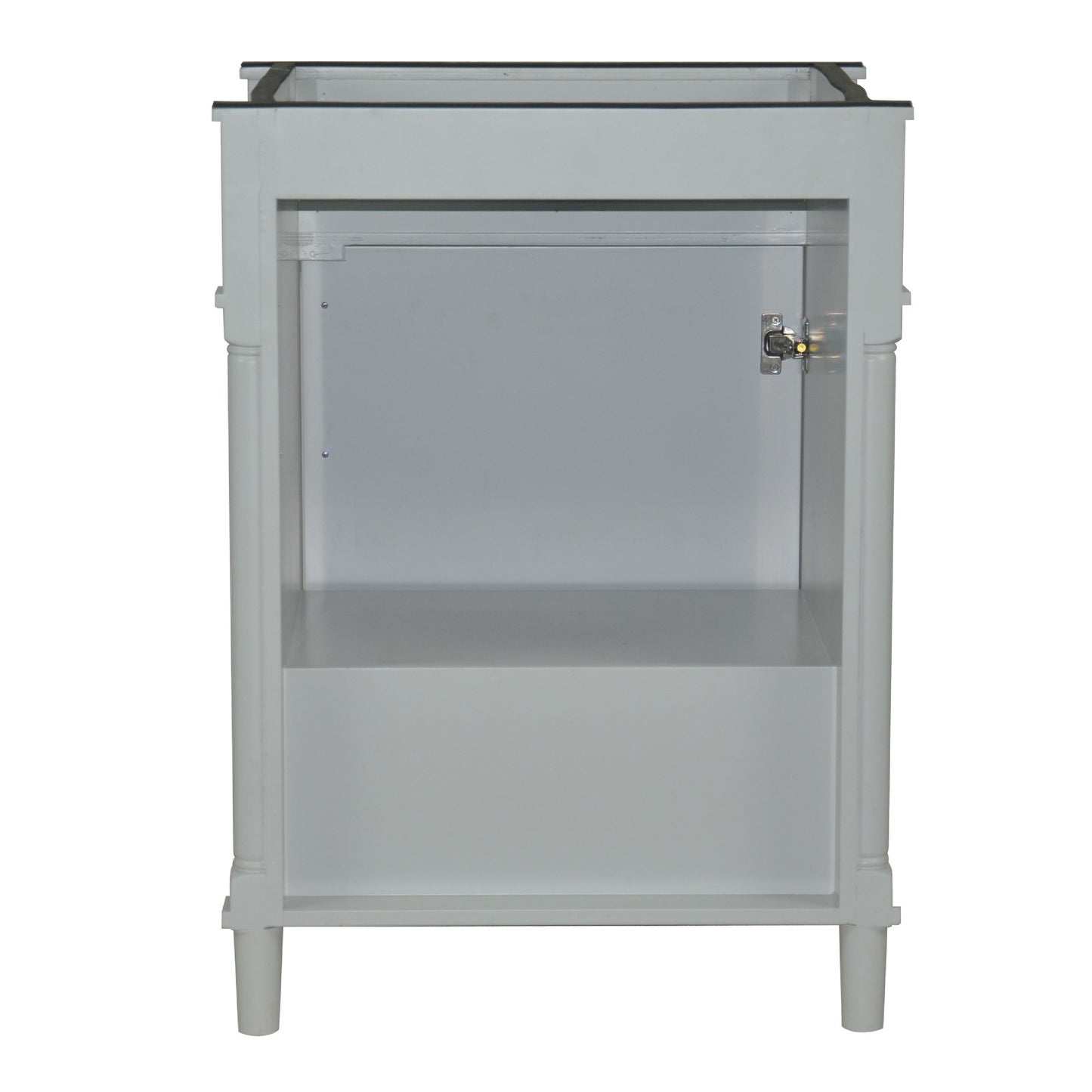 24" SINGLE VANITY IN L/GRAY WITH WHITE CARRRA MARBLE TOP