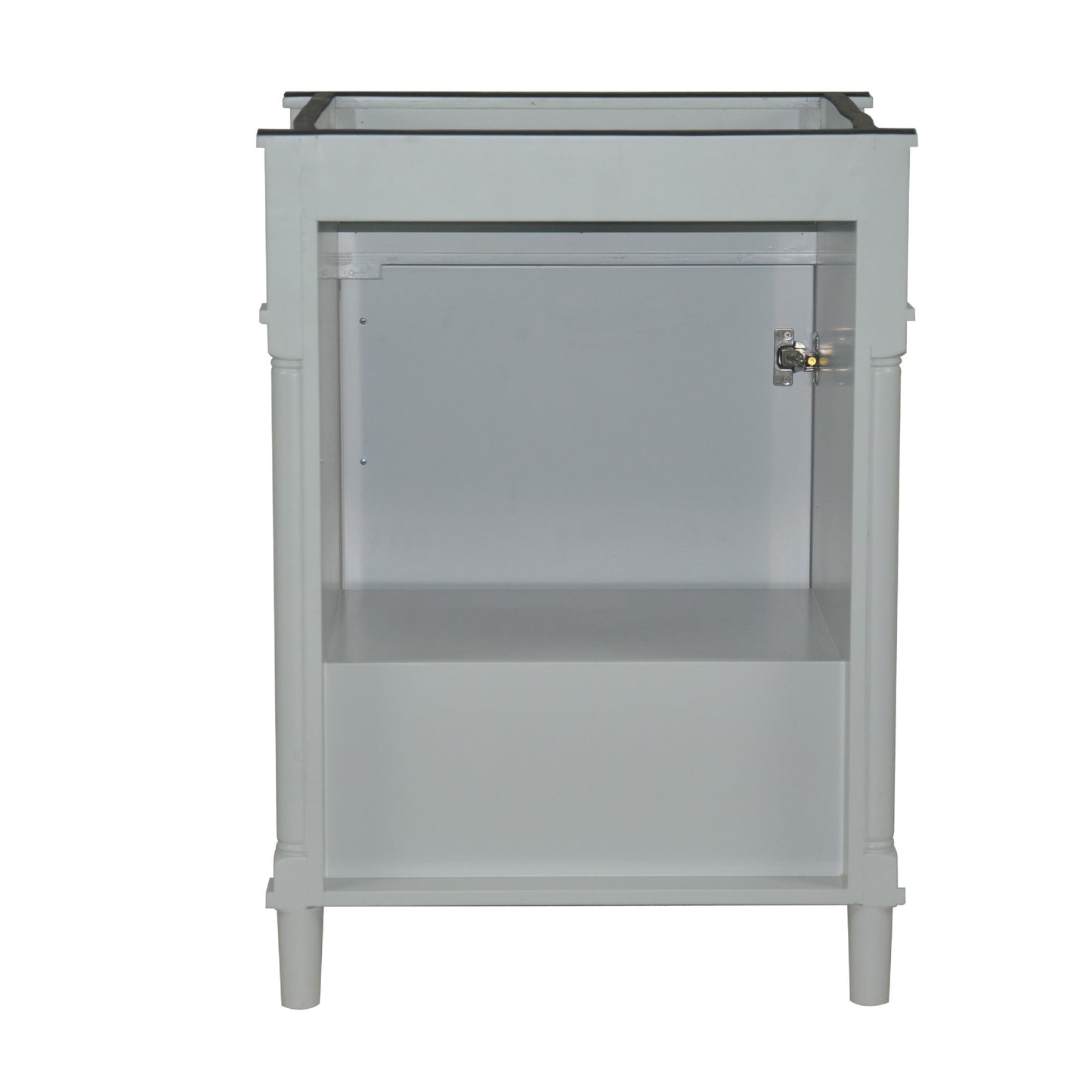 24" SINGLE VANITY IN L/GRAY WITH WHITE CARRRA MARBLE TOP
