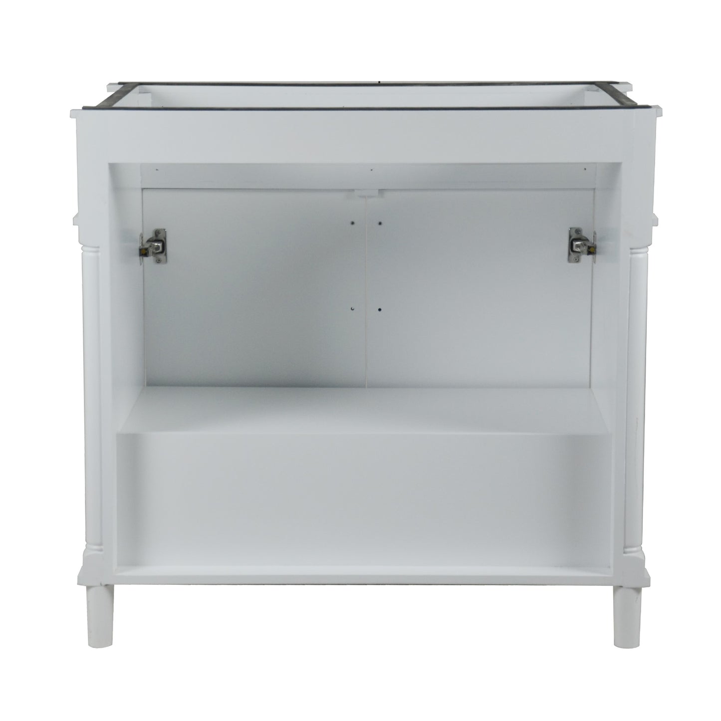 36" SINGLE VANITY IN WHITE WITH WHITE CARRRA MARBLE TOP