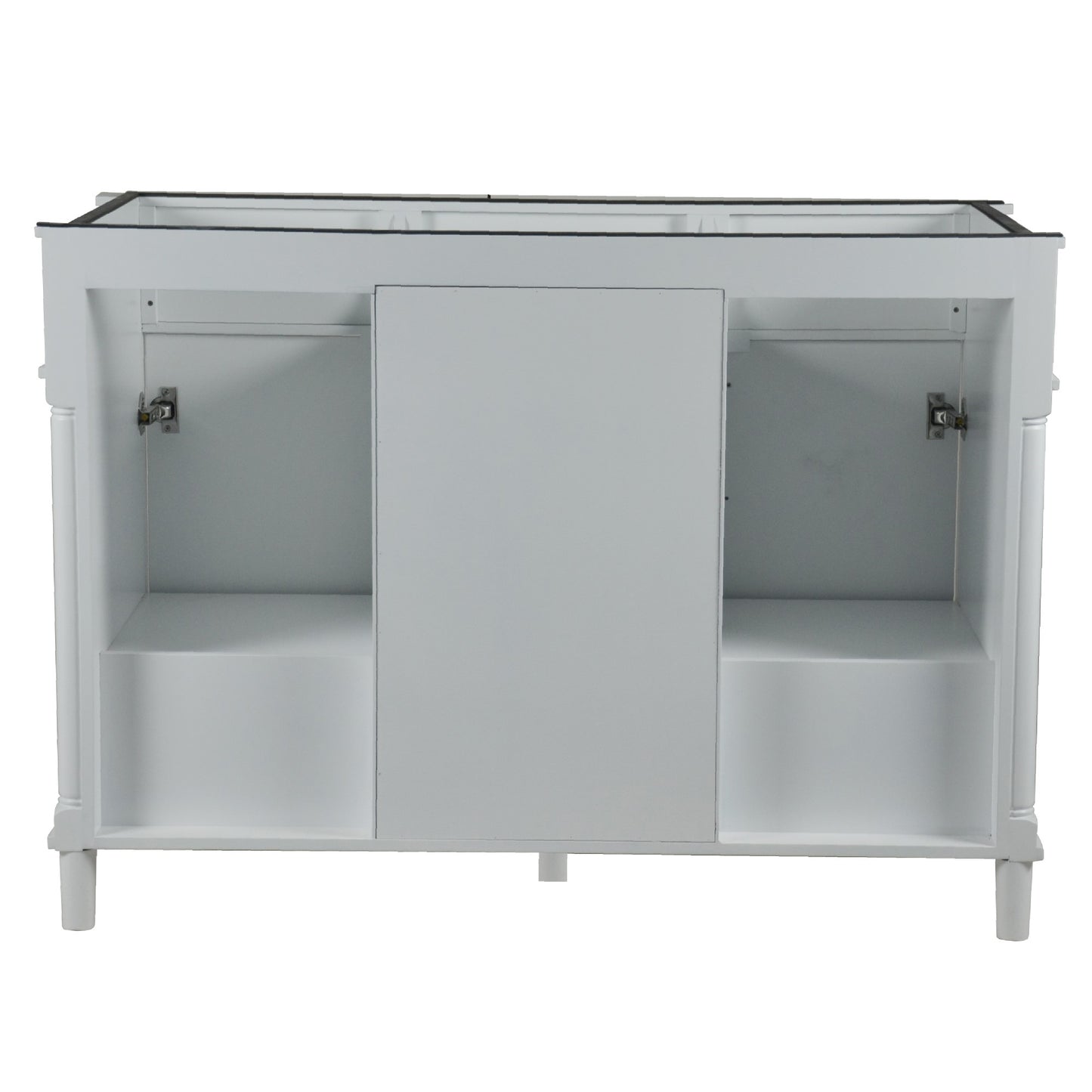 48" DOUBLE VANITY IN WHITE WITH WHITE CARRRA MARBLE TOP