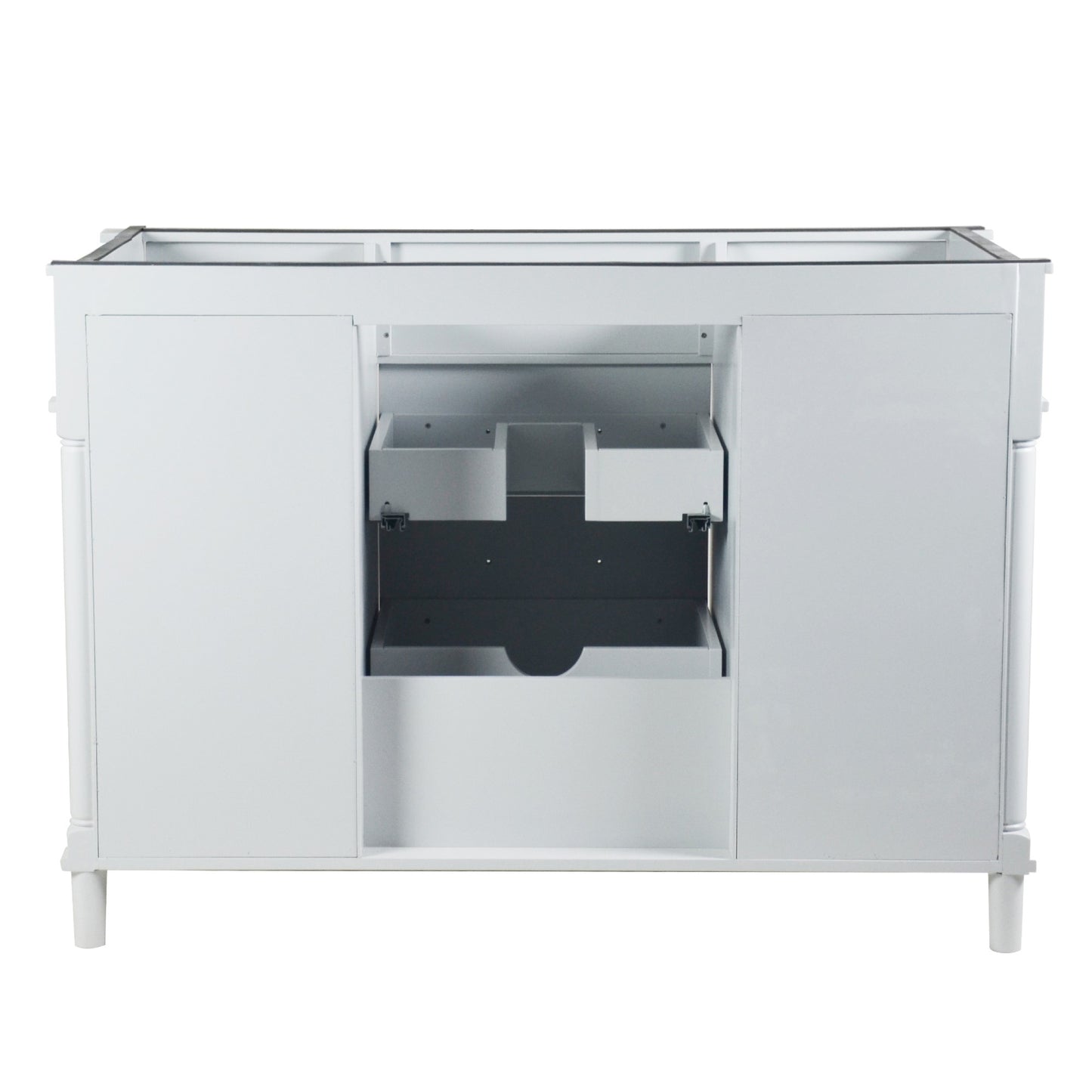 48" SINGLE VANITY IN WHITE WITH WHITE CARRRA MARBLE TOP