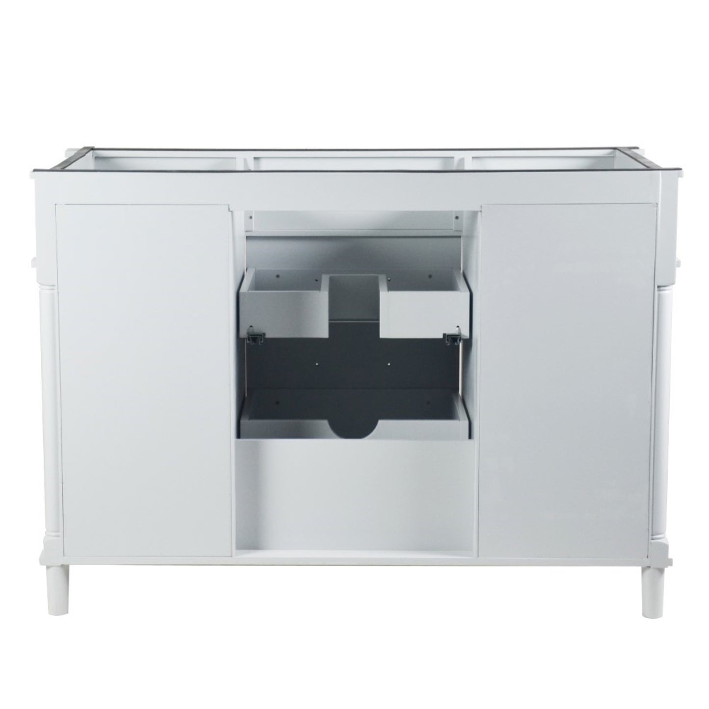 48" SINGLE VANITY IN WHITE WITH WHITE CARRRA MARBLE TOP