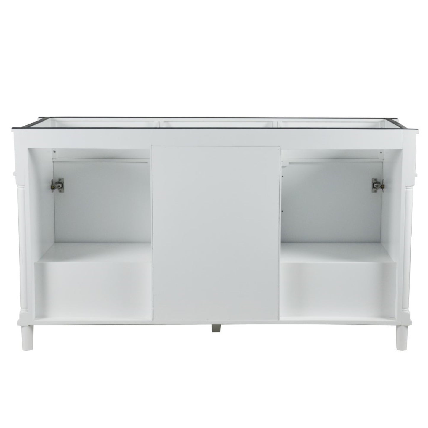 60" DOUBLE VANITY IN WHITE WITH WHITE CARRRA MARBLE TOP