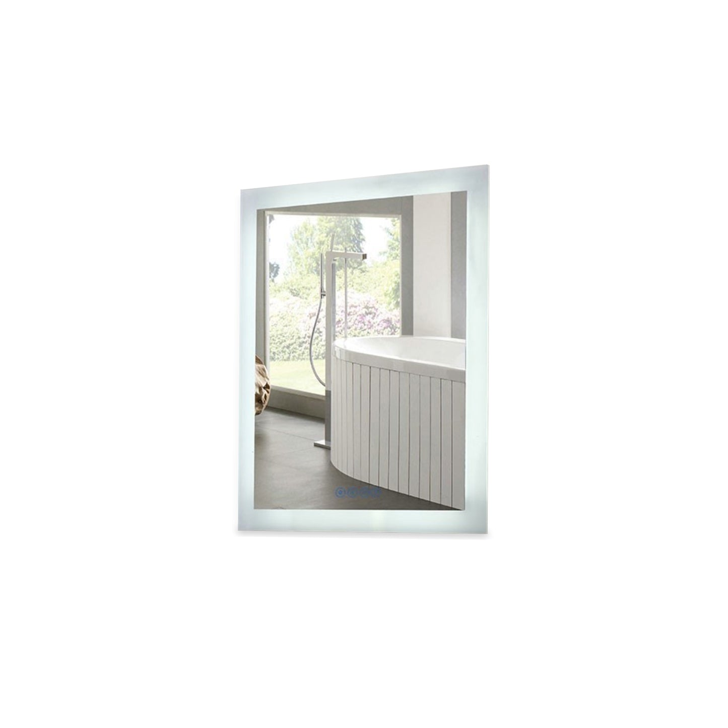24" Rectangular LED Bordered Illuminated Mirror with Bluetooth Speakers