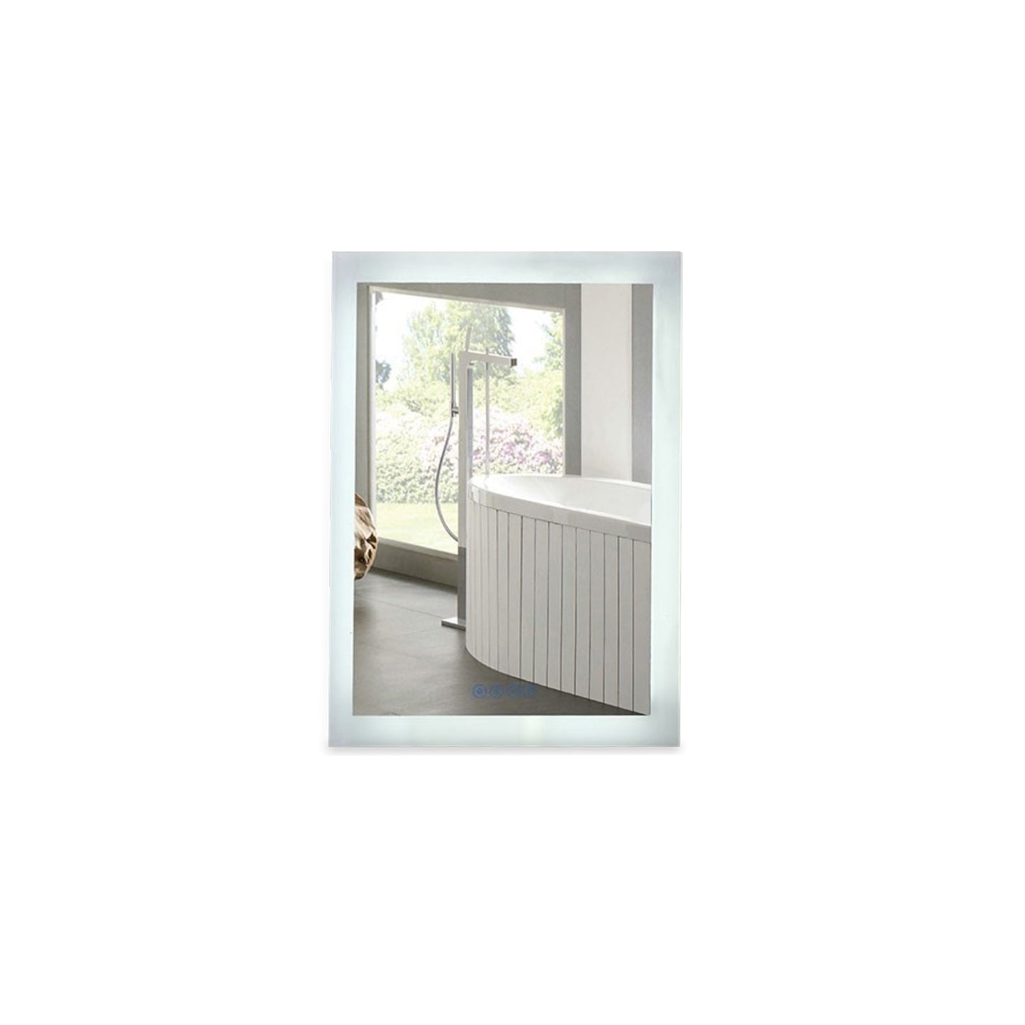 24" Rectangular LED Bordered Illuminated Mirror with Bluetooth Speakers