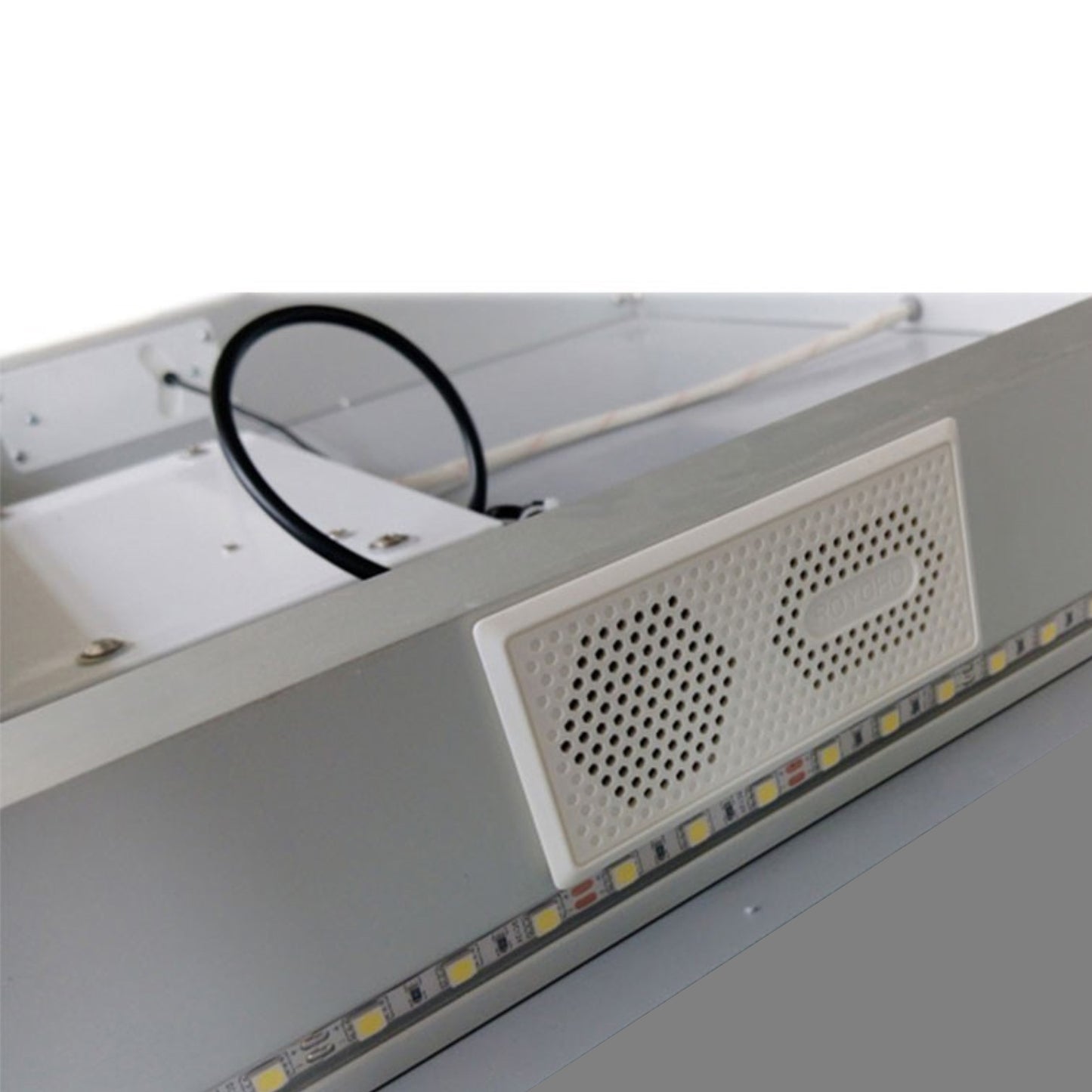 24" Rectangular LED Bordered Illuminated Mirror with Bluetooth Speakers