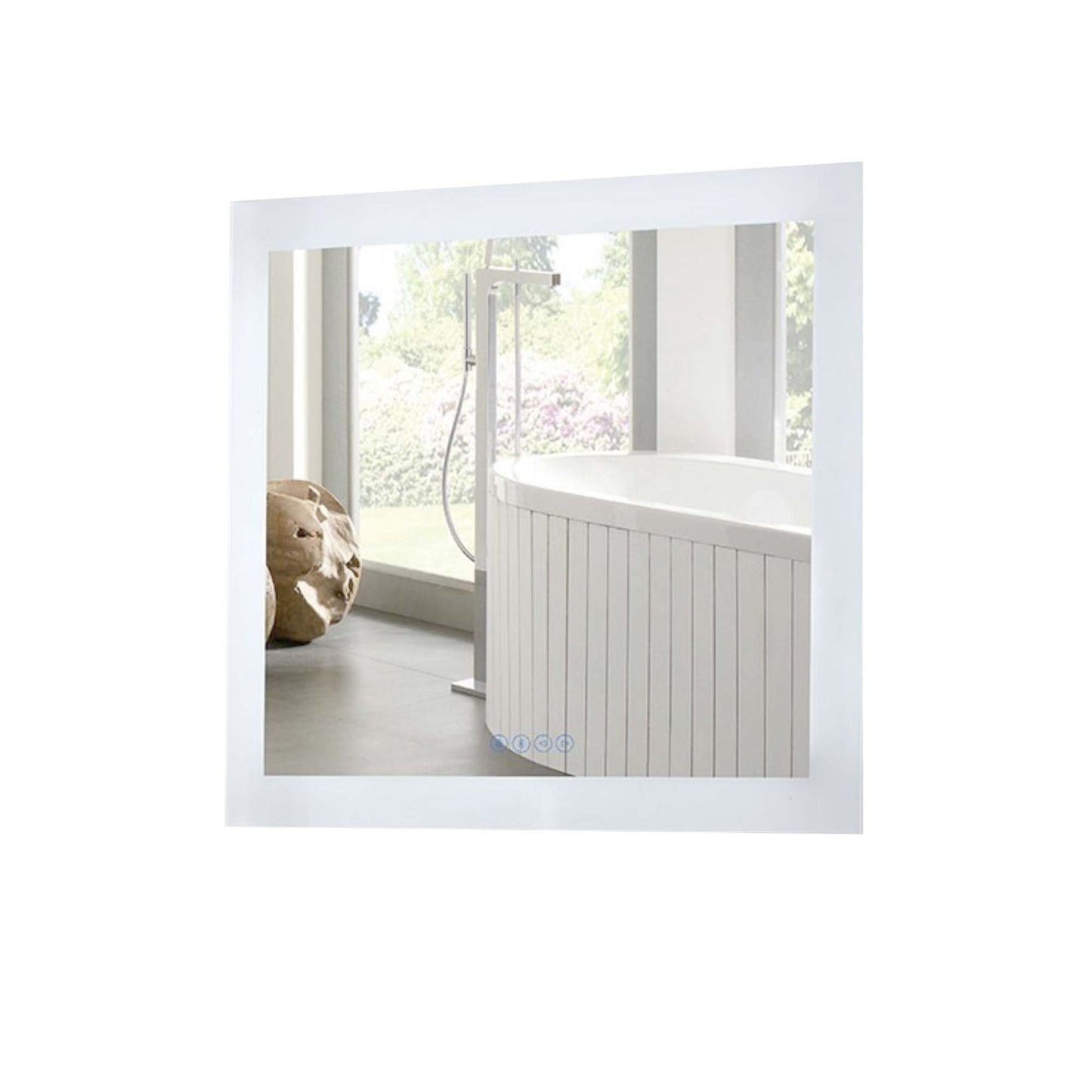 30" Rectangular LED Bordered Illuminated Mirror with Bluetooth Speakers