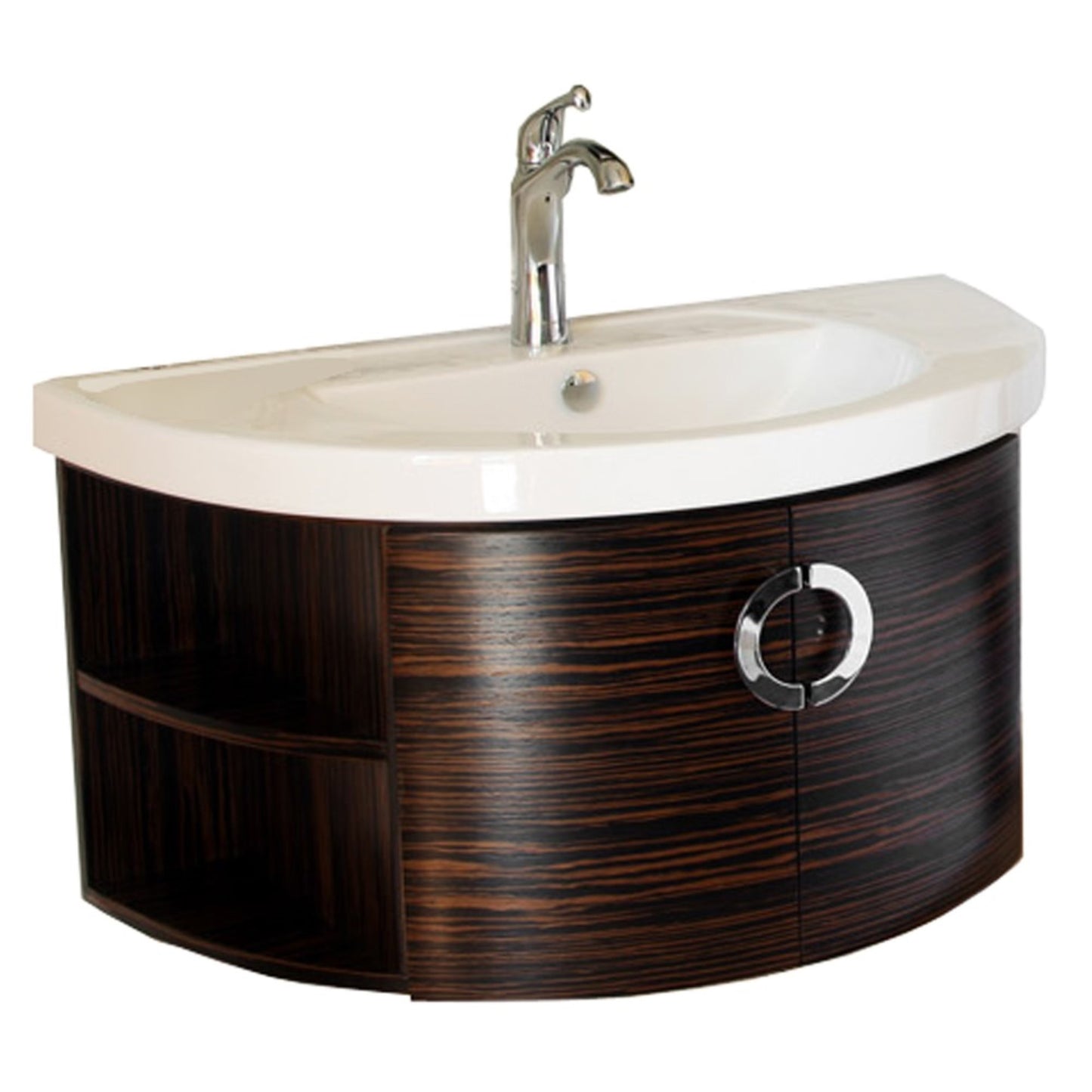 34" Single vanity Wood Ebony Zebra