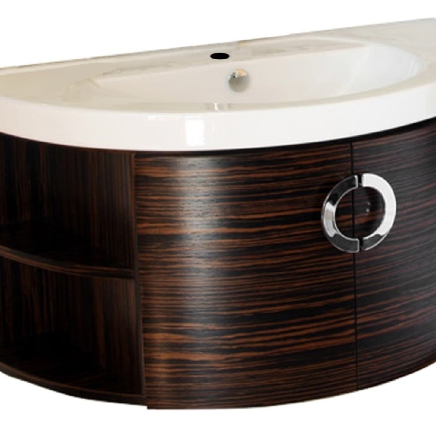 34" Single vanity Wood Ebony Zebra
