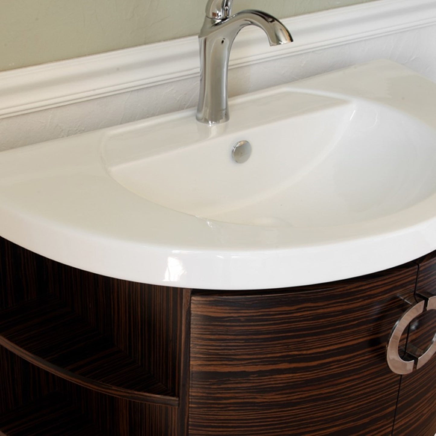 34" Single vanity Wood Ebony Zebra