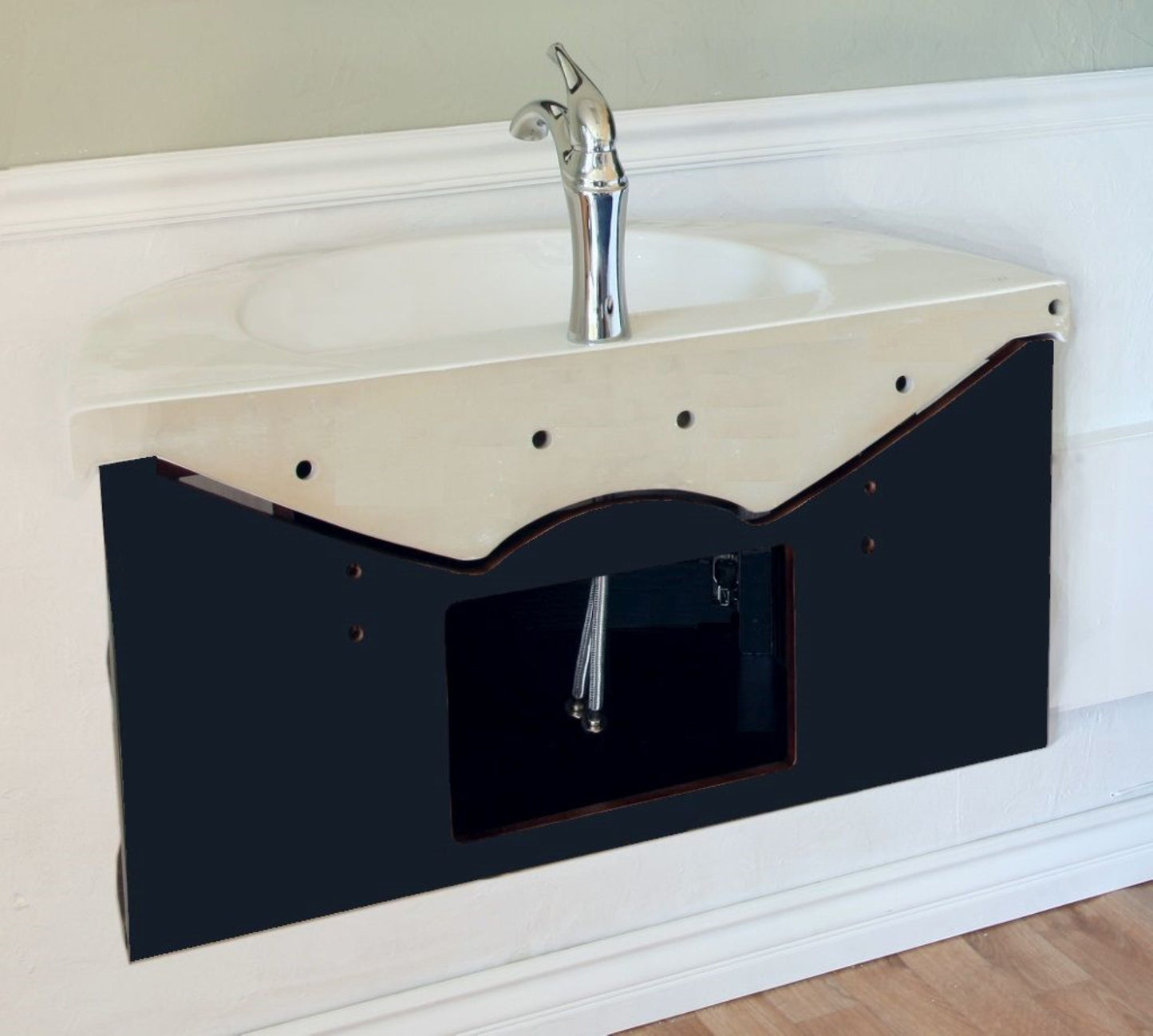 34" Single vanity wood espresso