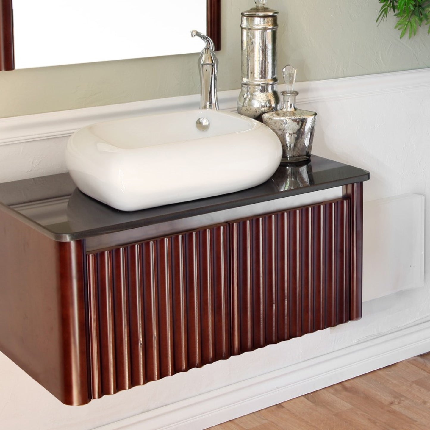 32.5" Single sink vanity Wood walnut