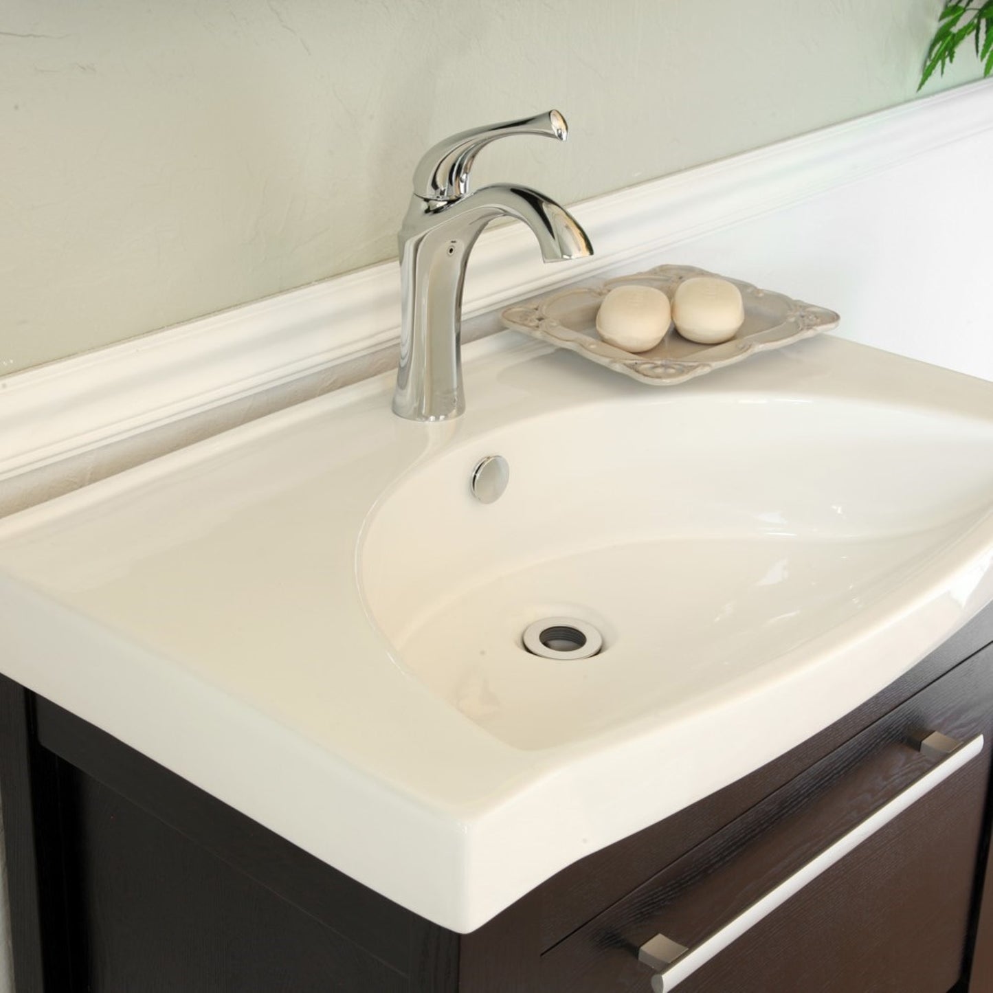 27.5" Single sink vanity Wood black