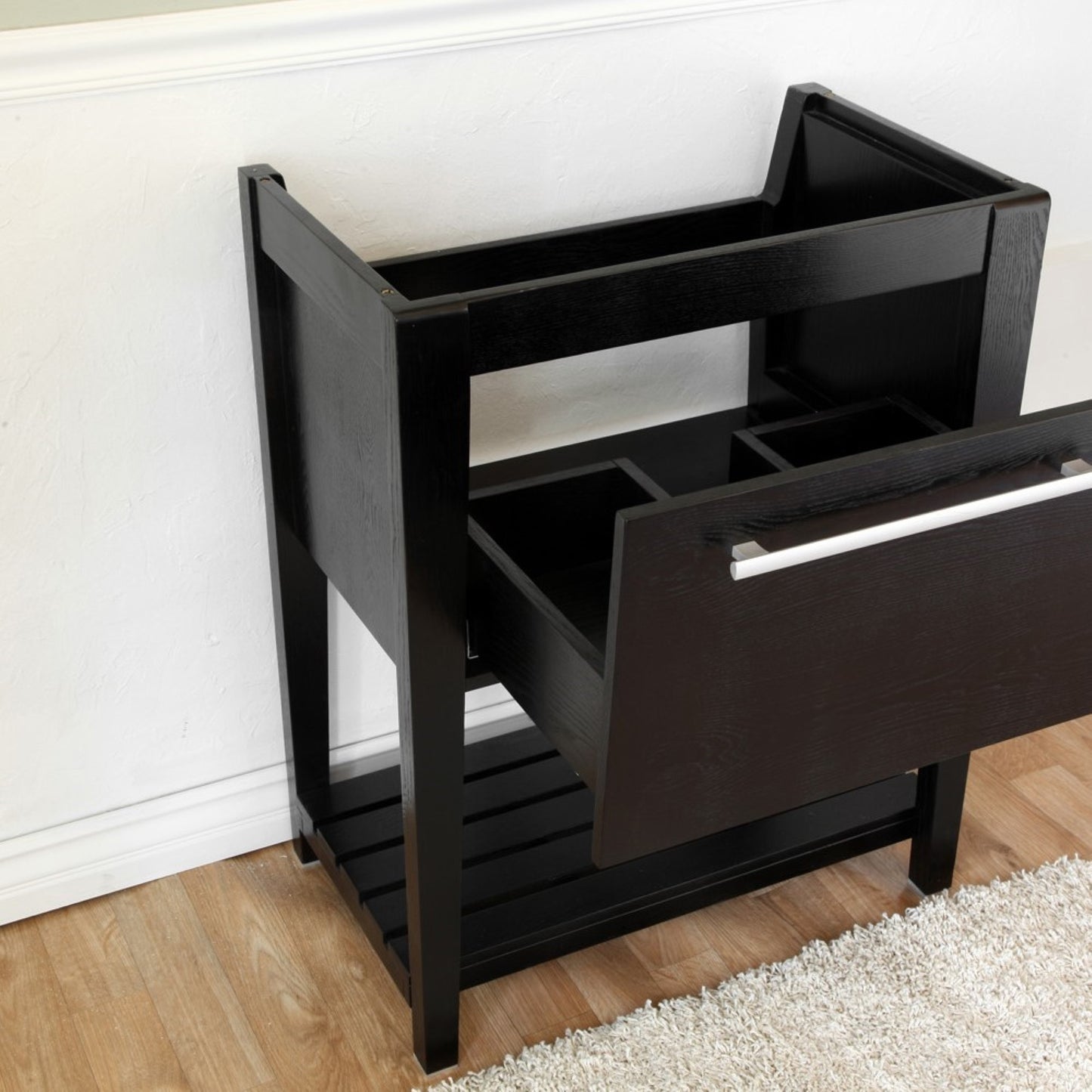 27.5" Single sink vanity Wood black