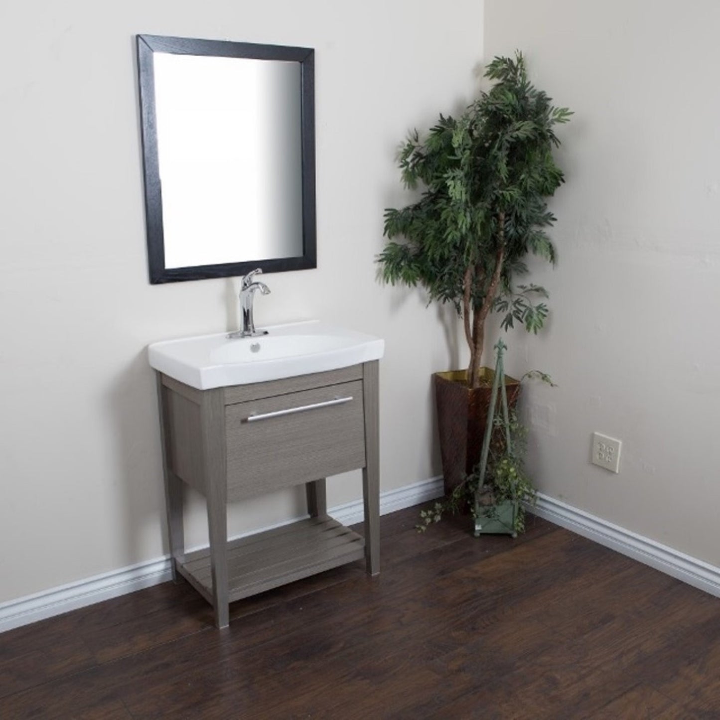 27.5" Single sink vanity Wood Gray