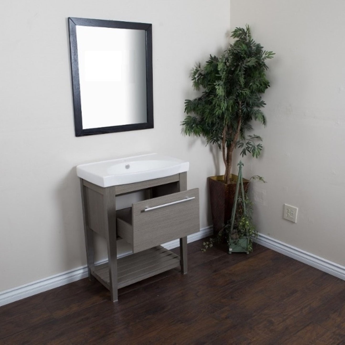 27.5" Single sink vanity Wood Gray