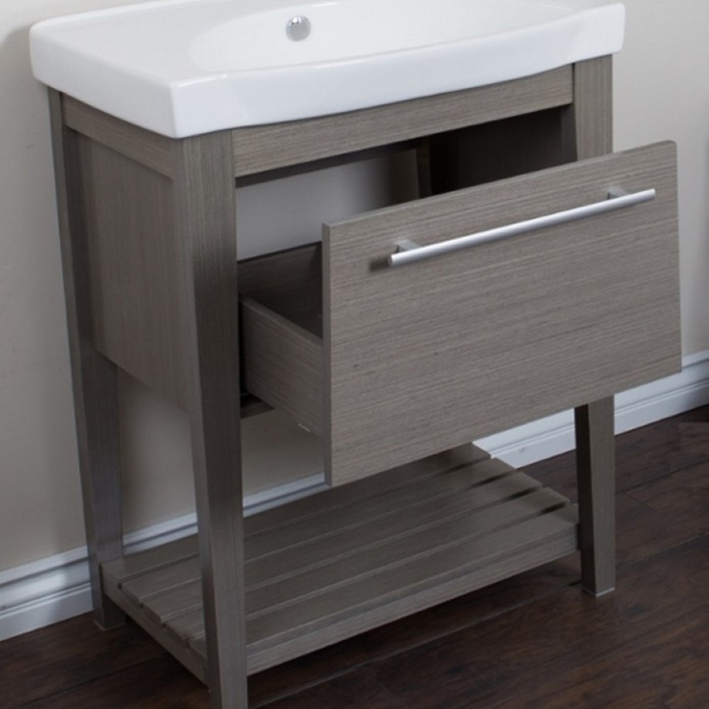 27.5" Single sink vanity Wood Gray